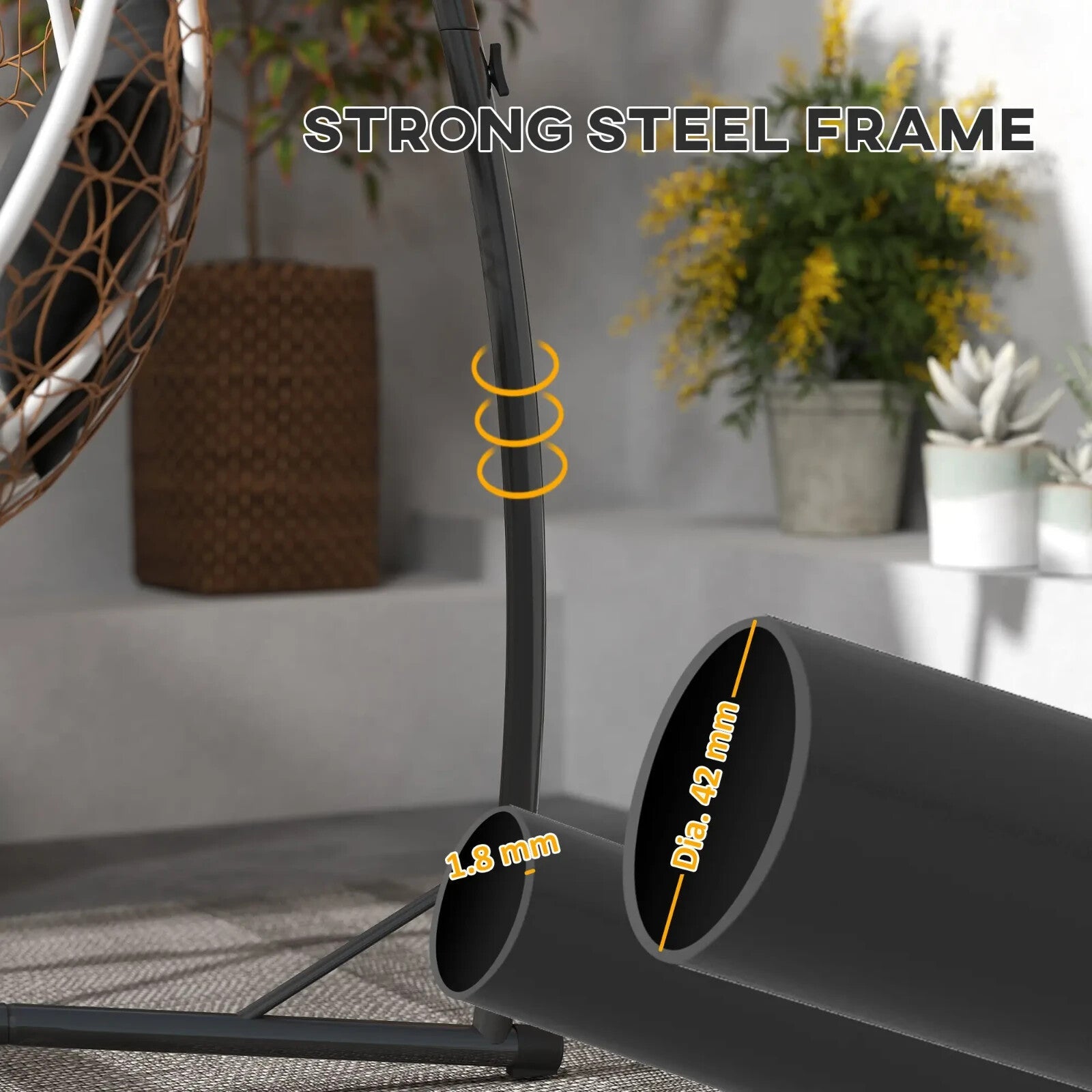 Hammock Chair Stand Heavy Duty Steel Frame w/ X Shape Base for Garden Egg Swing - Home and Garden Furniture Shop - rustic - furniture