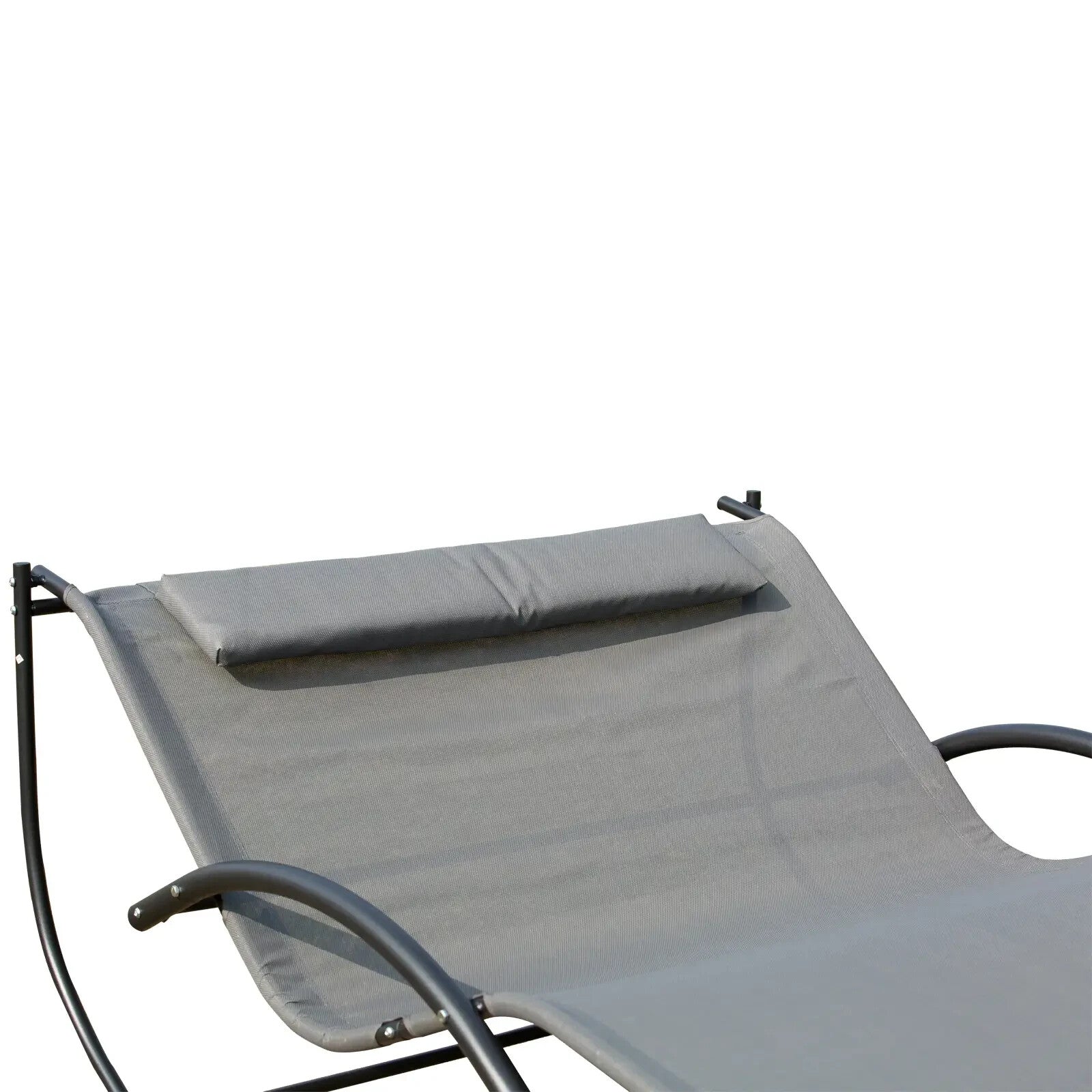 Hammock Chair Sun Bed Rocking Seat with Metal Frame and Pillow for Garden Grey - Home and Garden Furniture Shop - rustic - furniture