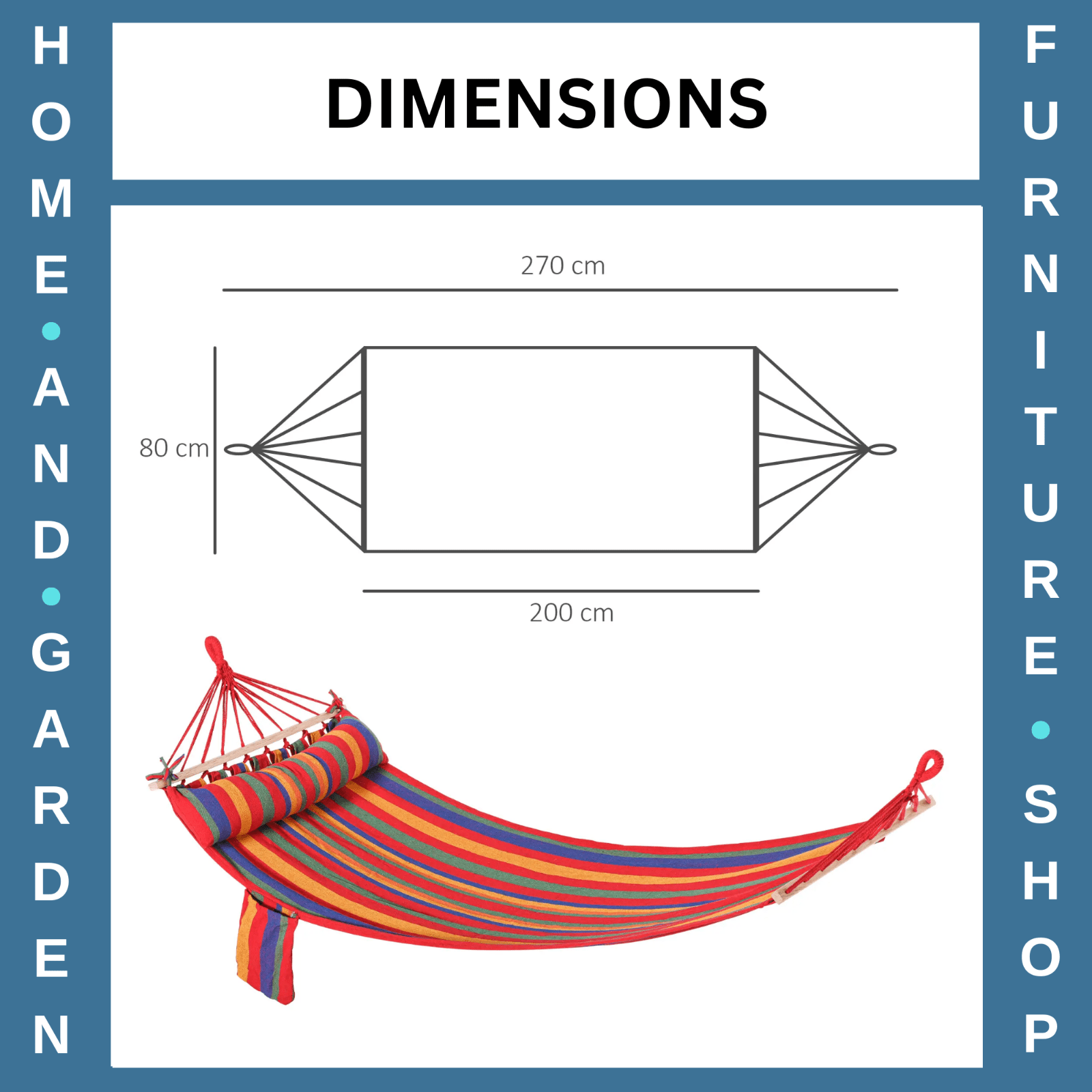 Hammock Hanging Bed Cotton Swing Rectangular with Padded Pillow Rainbow Stripe - Home and Garden Furniture Shop - #rustic - furniture#