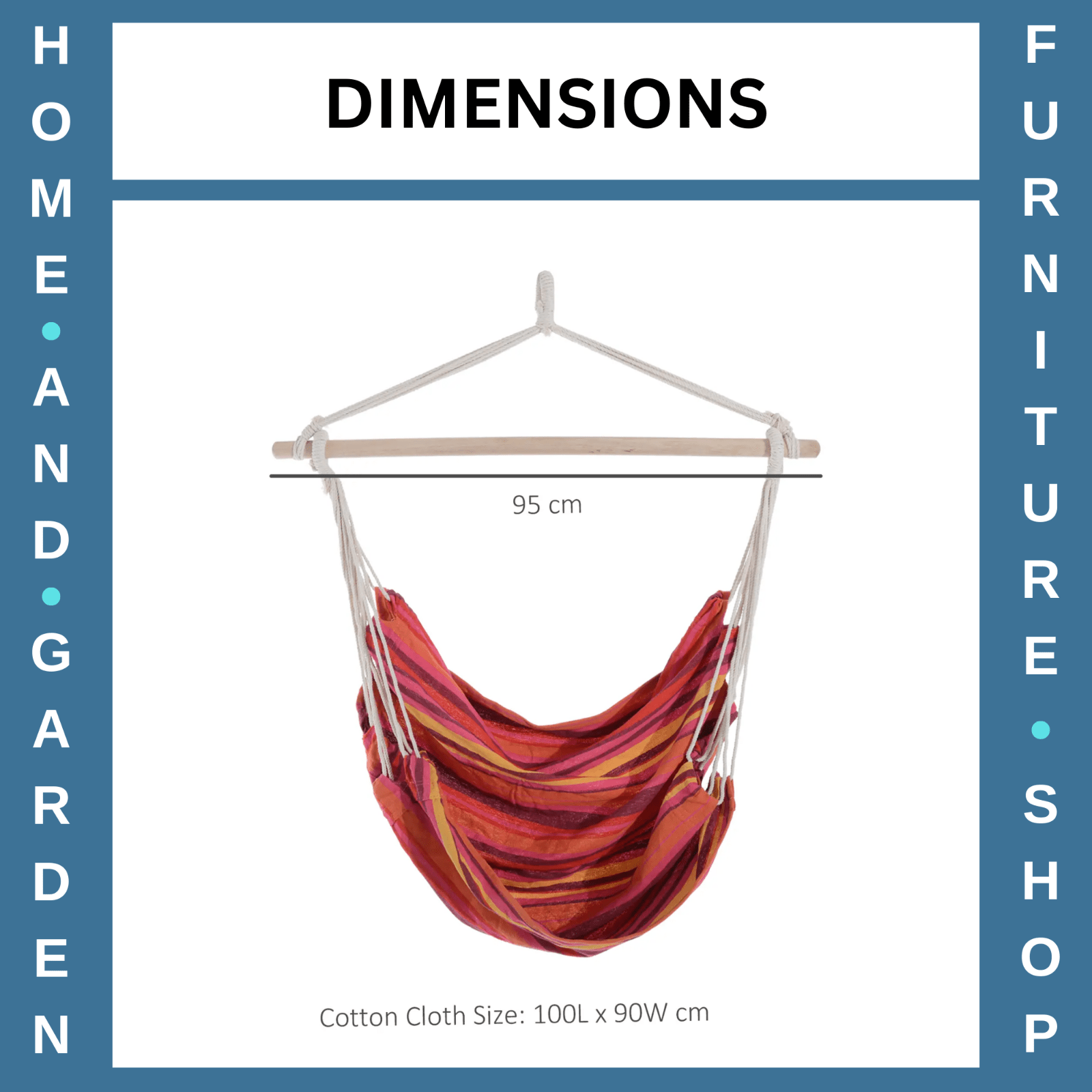 Hammock Hanging Chair Portable Rectangular with Support Bar & Rope Red Striped - Home and Garden Furniture Shop - #rustic - furniture#