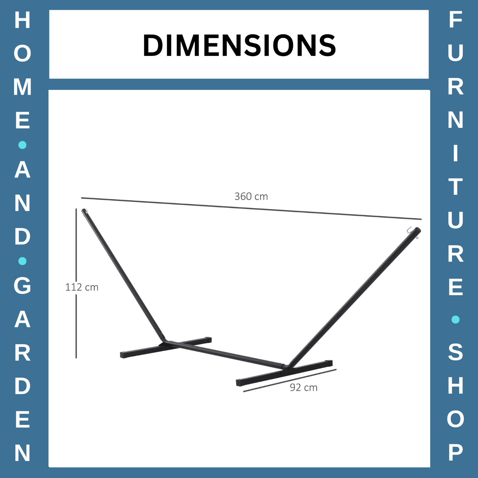 Hammock Stand Powder - Coated Extra Long Metal Frame Heavy - Duty Black - Home and Garden Furniture Shop - rustic - furniture