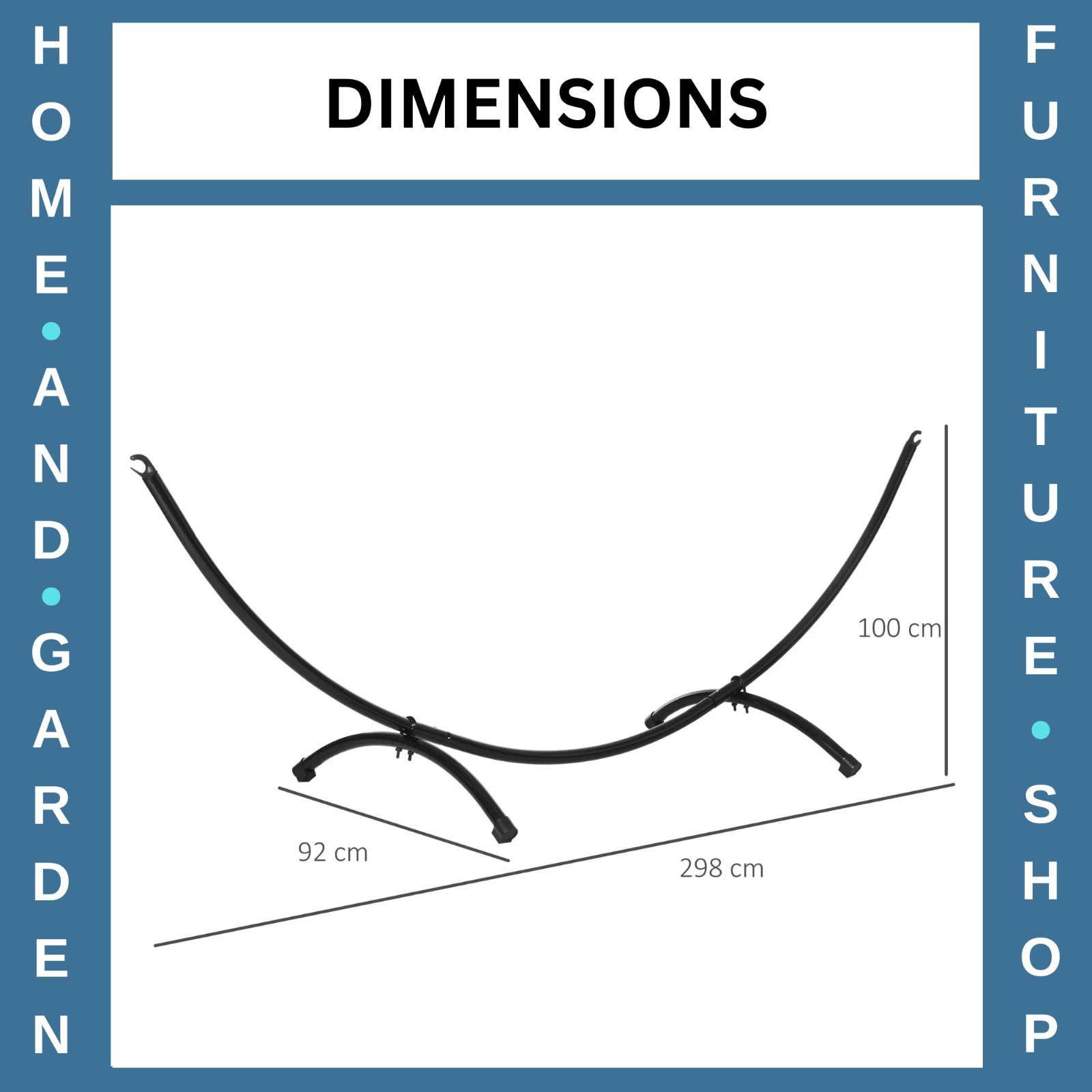 Hammock Stand Powder Coated Metal Frame 'U' Shaped with Non - Slip Feet Black - Home and Garden Furniture Shop - rustic - furniture