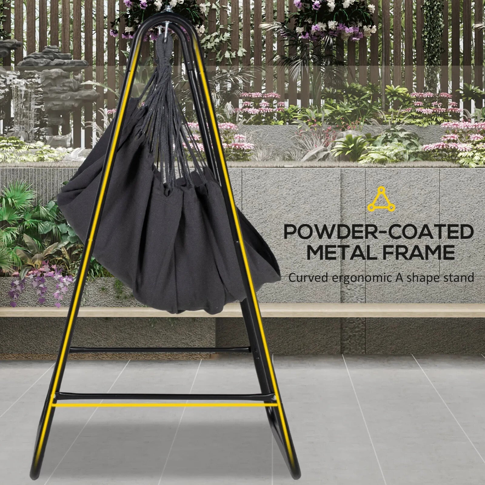 Hammock Swing Chair with Stand and Cushion Comfortable Outdoor Hanging Seat - Home and Garden Furniture Shop - rustic - furniture