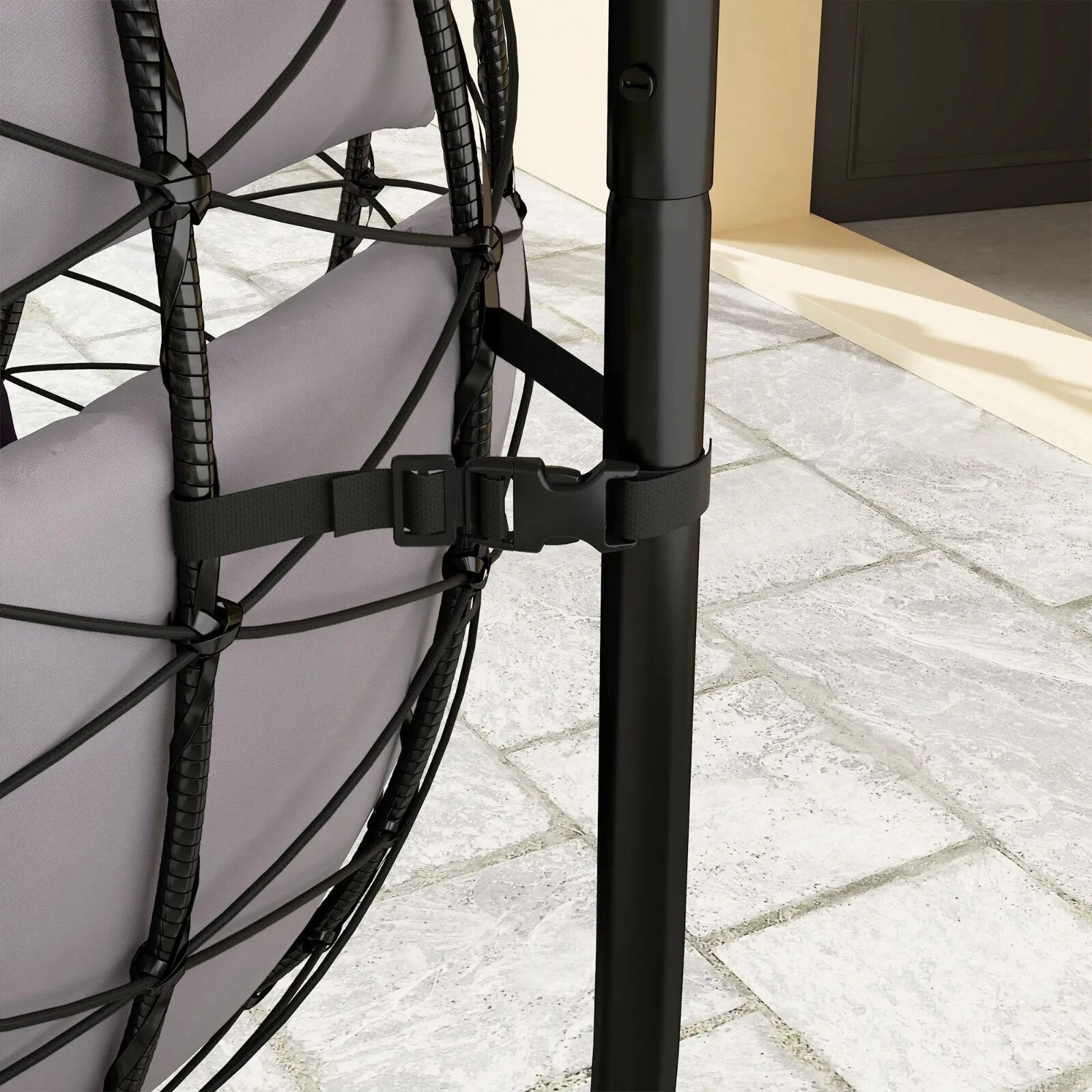 Hanging Egg Chair Indoor Outdoor Garden Swing Chair with Folding Basket Cushion - Home and Garden Furniture Shop - rustic - furniture