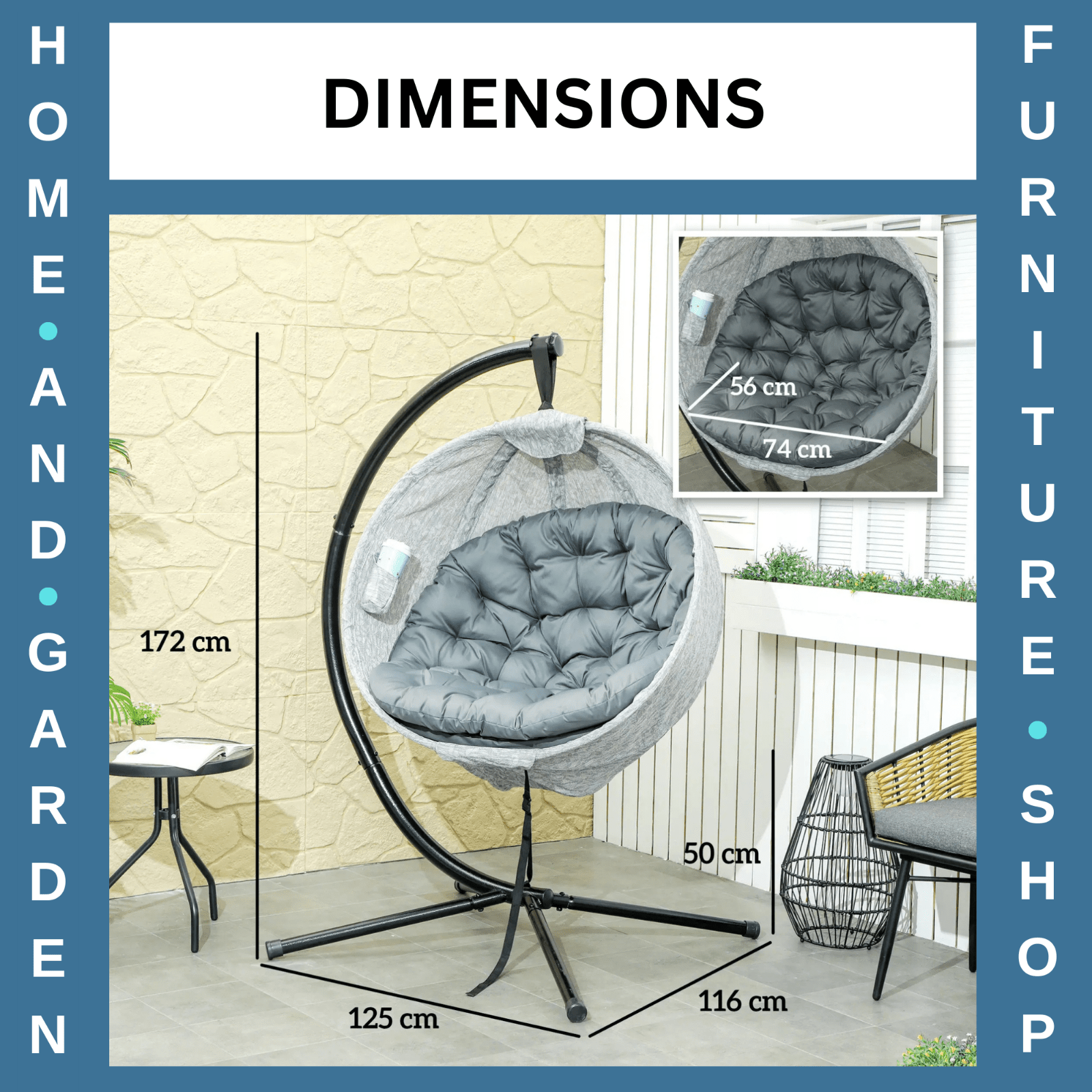 Hanging Egg Chair Swing w/ Stand Folding Basket Indoor/Outdoor Lounge Seat - Home and Garden Furniture Shop - rustic - furniture