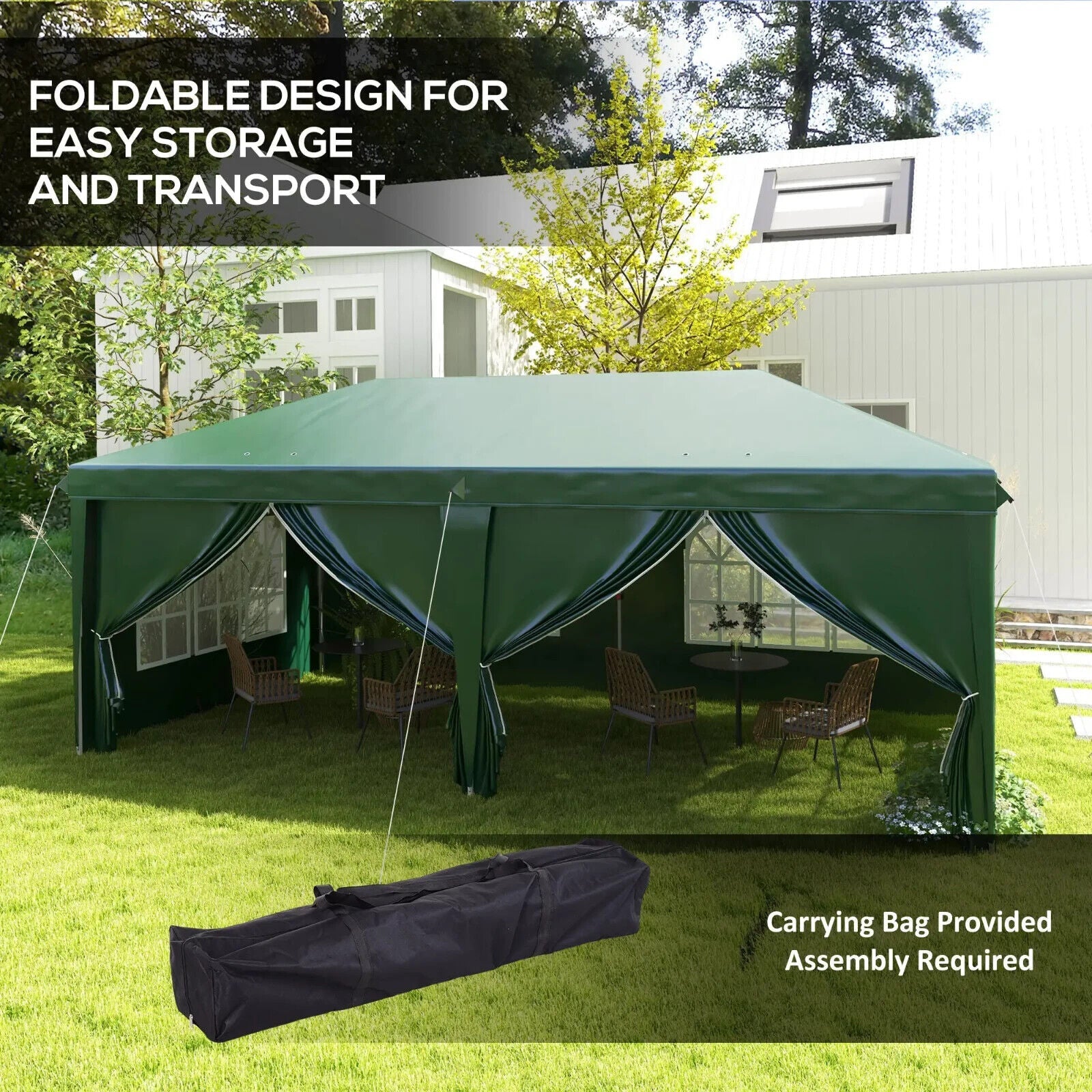 Heavy Duty 3 x 6m Pop - Up Gazebo Curtain Walls Windows Wedding Marquee Party Tent - Home and Garden Furniture Shop - #rustic - furniture#