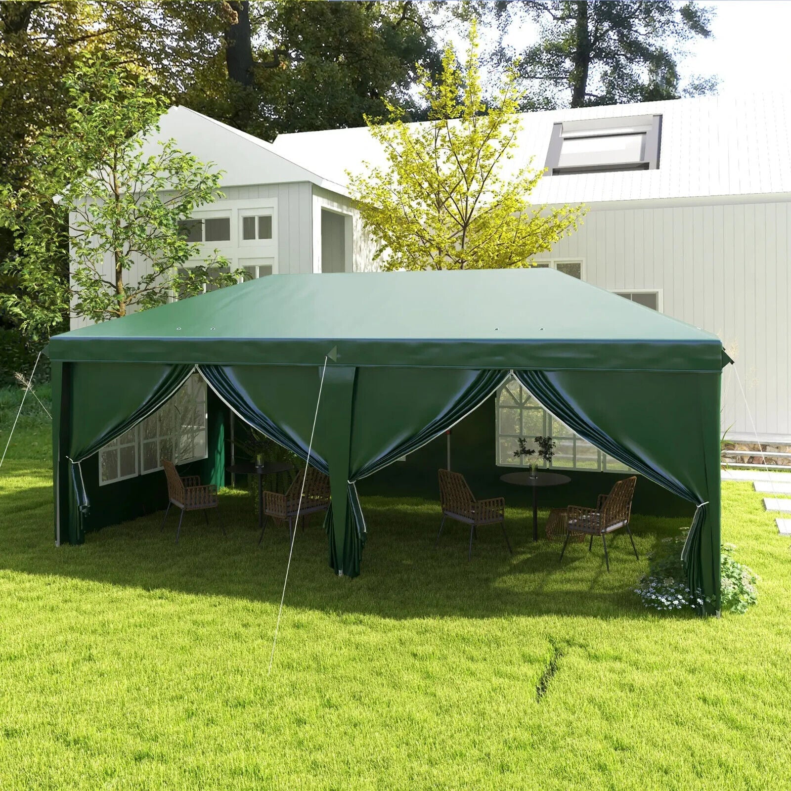 Heavy Duty 3 x 6m Pop - Up Gazebo Curtain Walls Windows Wedding Marquee Party Tent - Home and Garden Furniture Shop - #rustic - furniture#