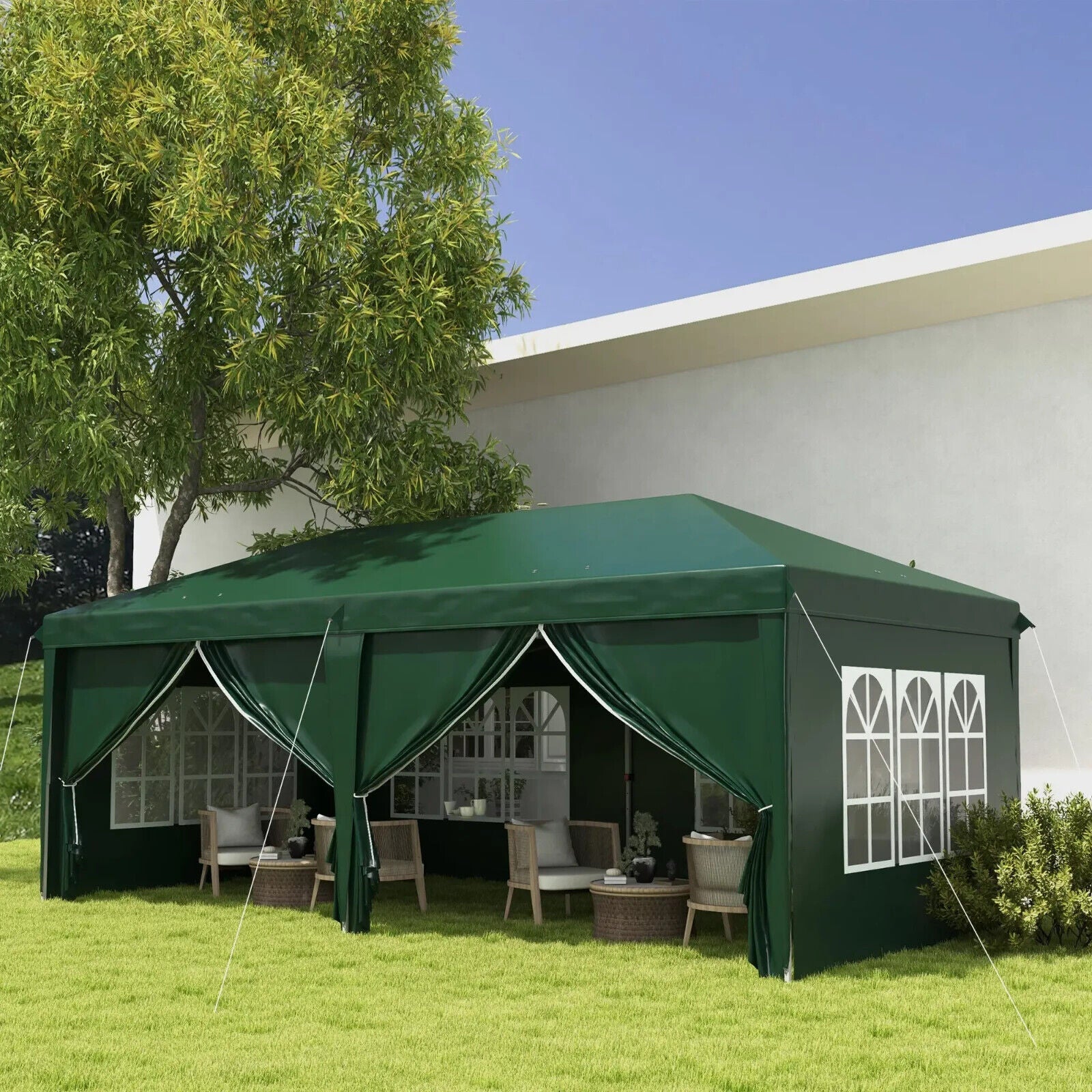 Heavy Duty 3 x 6m Pop - Up Gazebo Curtain Walls Windows Wedding Marquee Party Tent - Home and Garden Furniture Shop - #rustic - furniture#