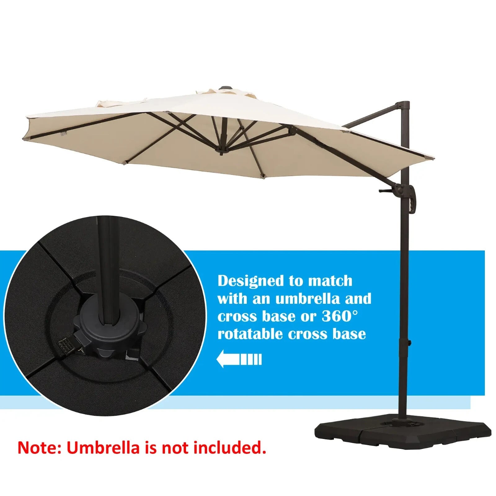 Heavy Duty Fillable Parasol Base Stand Sand or Water Garden Umbrella Weight - Home and Garden Furniture Shop - rustic - furniture