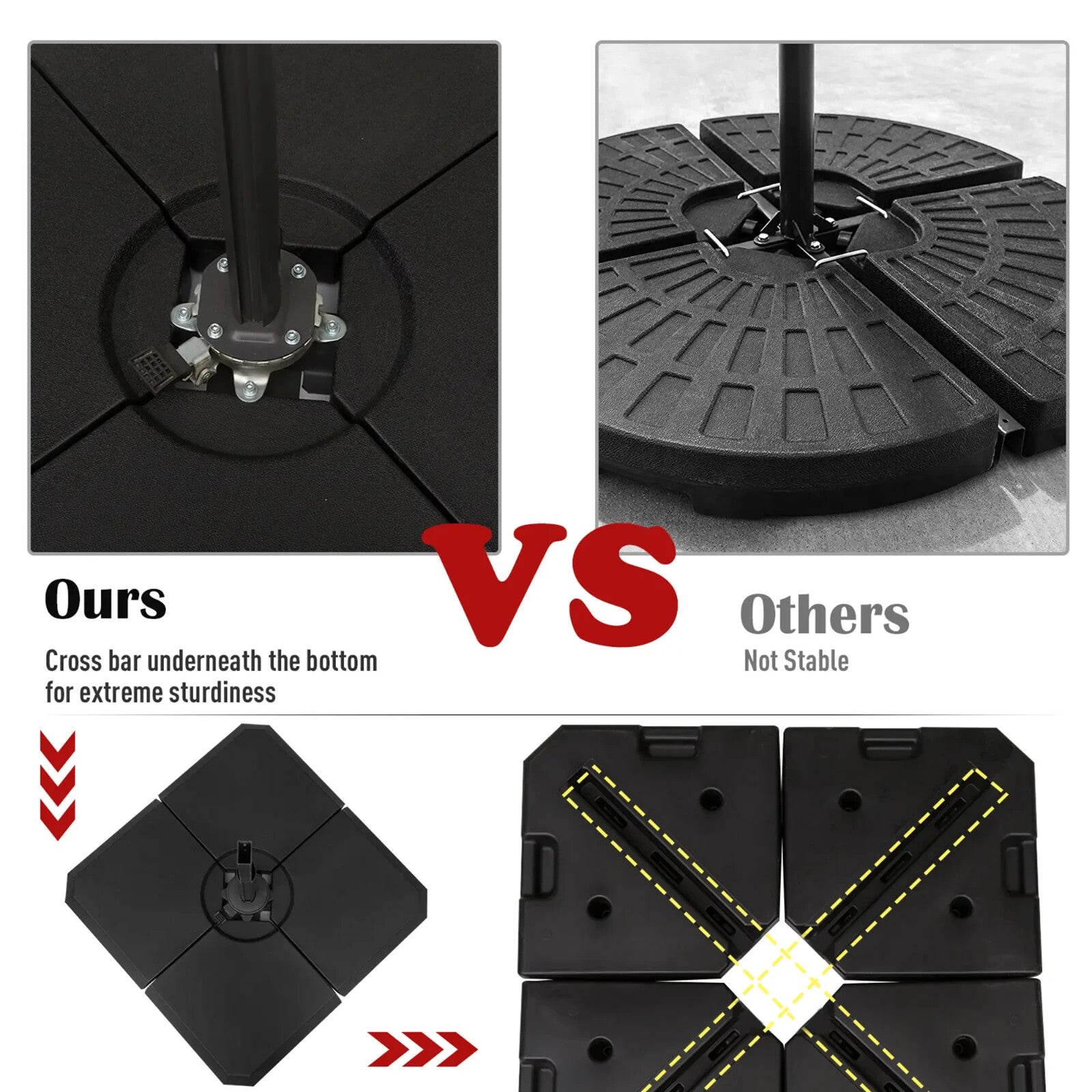 Heavy Duty Fillable Parasol Base Stand Sand or Water Garden Umbrella Weight - Home and Garden Furniture Shop - rustic - furniture