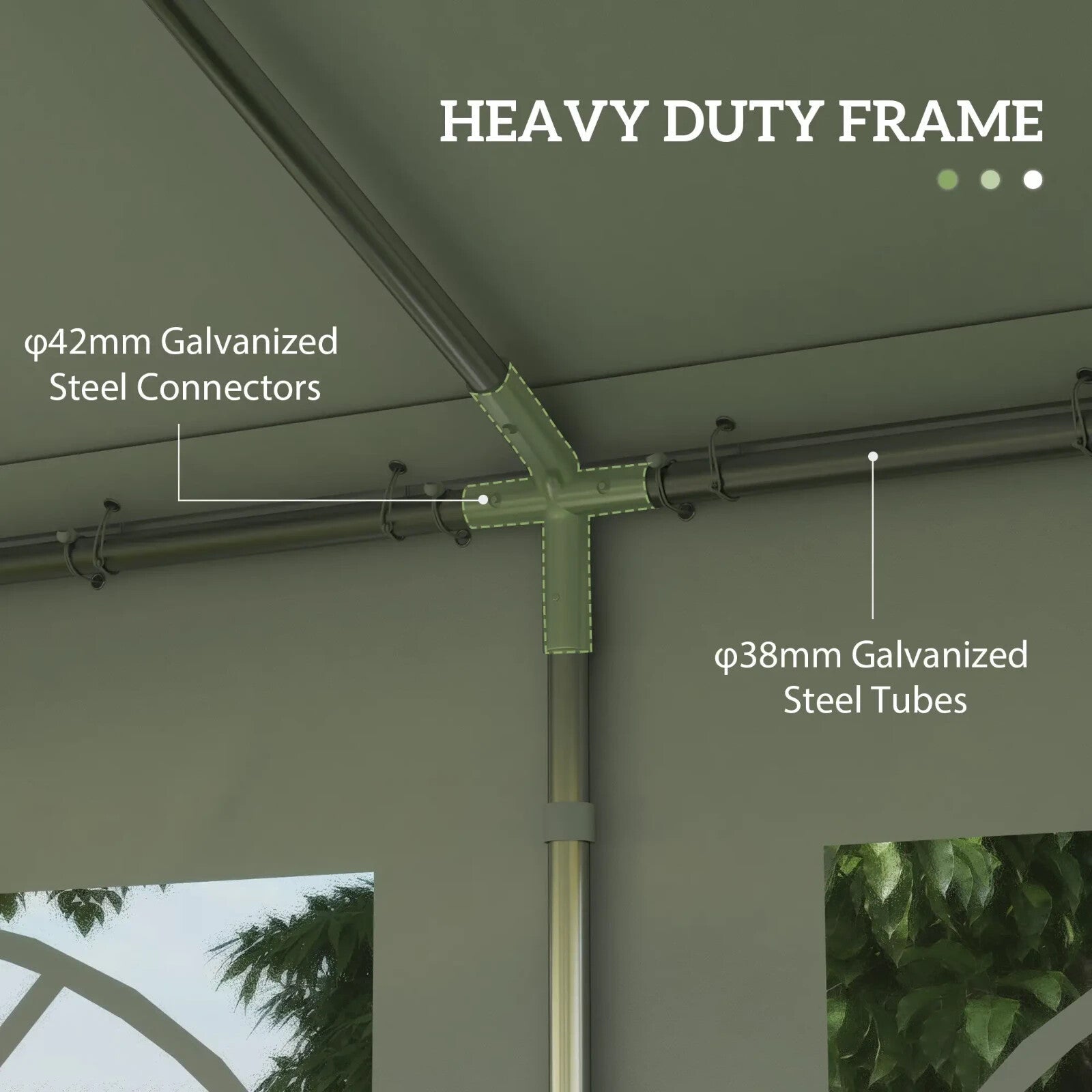 Heavy Duty Garden Gazebo Marquee Tent Steel Frame Outdoor Event Shelter White - Home and Garden Furniture Shop - rustic - furniture