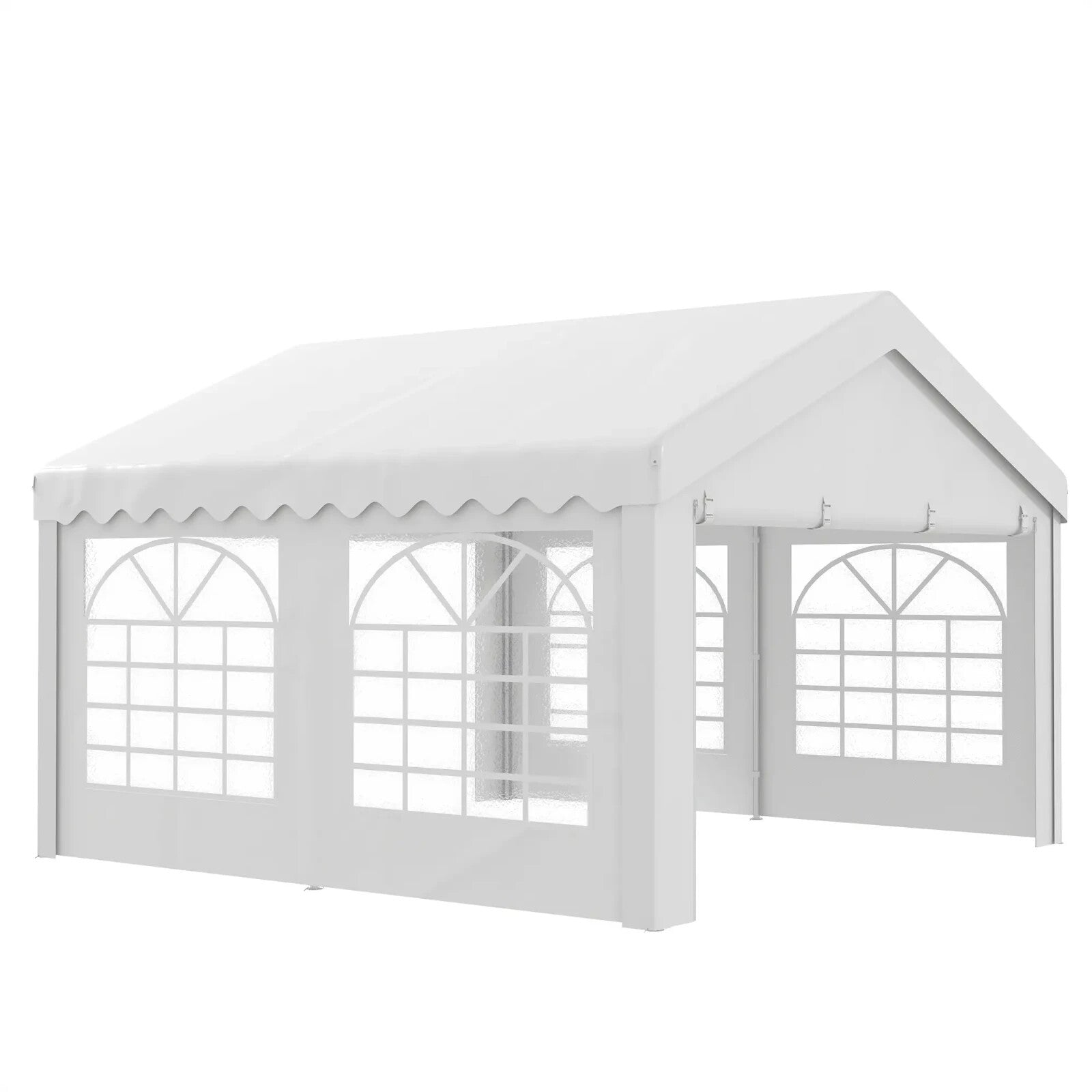 Heavy Duty Garden Gazebo Marquee Tent Steel Frame Outdoor Event Shelter White - Home and Garden Furniture Shop - rustic - furniture