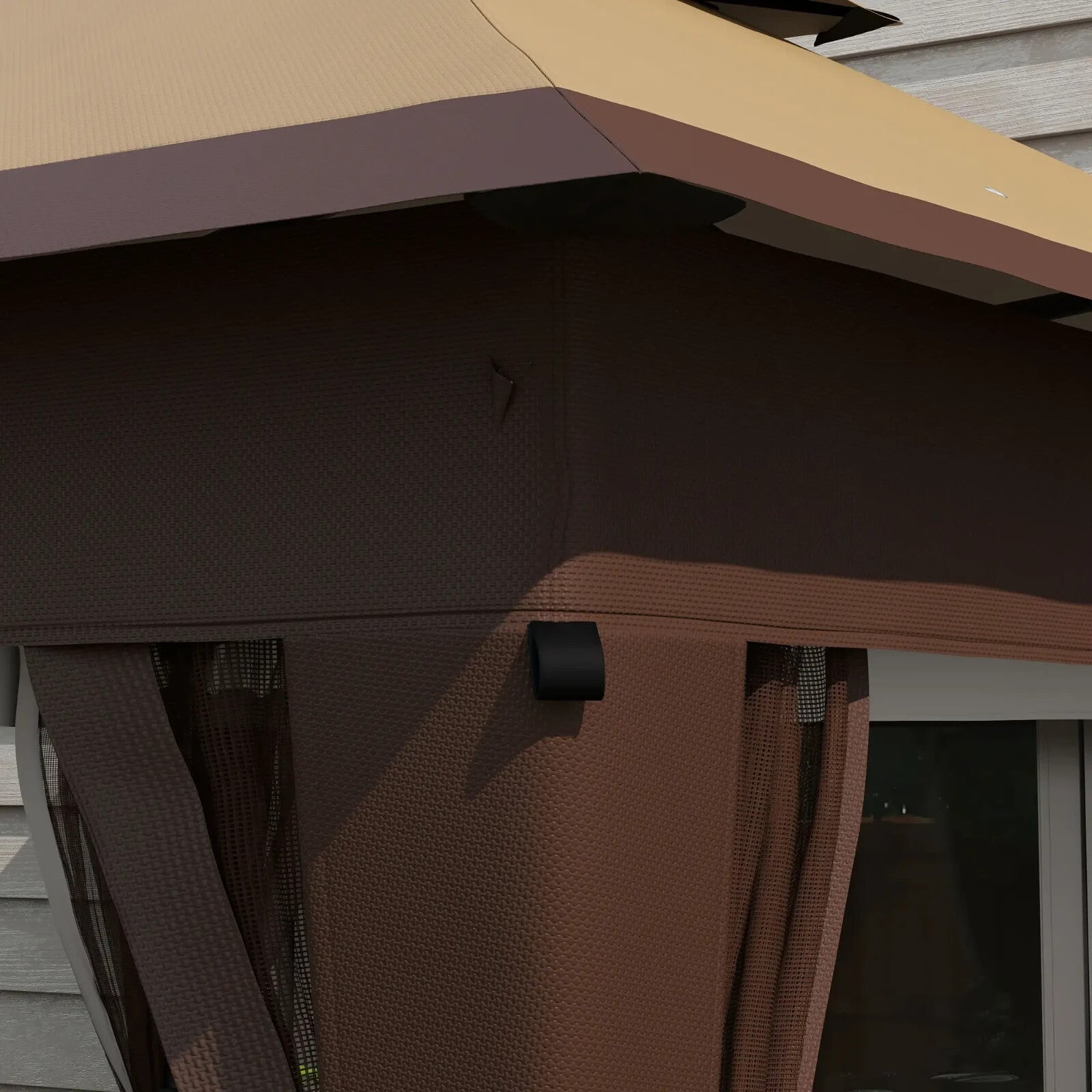 Heavy Duty Garden Pop Up Gazebo Instant Shelter Mosquito Netting Khaki 3x3m Tent - Home and Garden Furniture Shop - rustic - furniture