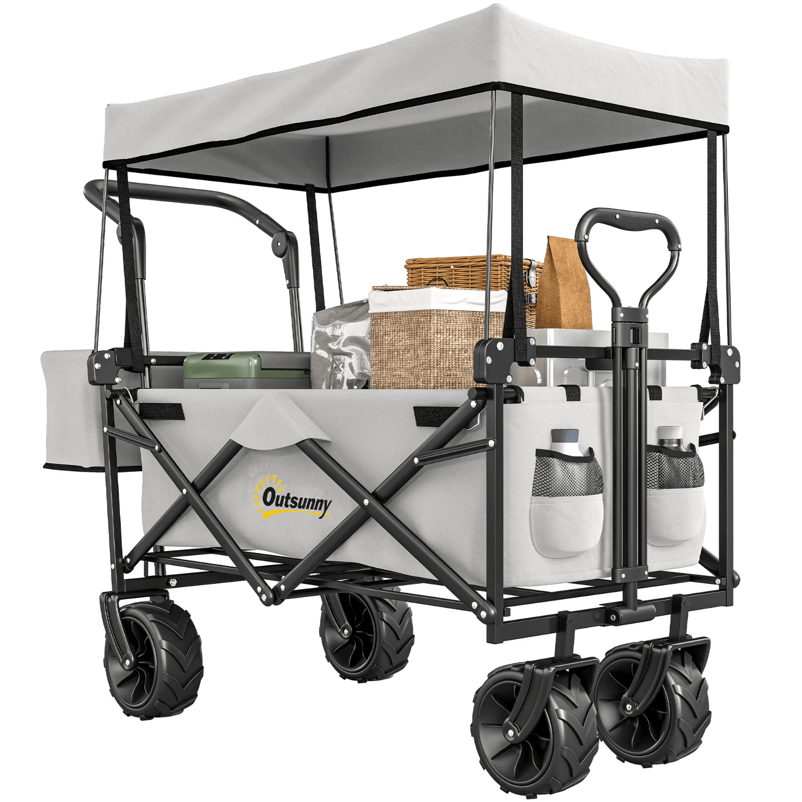 Heavy Duty Garden Trolley Cart Foldable Camping Outdoor Wagon 120L Wheelbarrow - Home and Garden Furniture Shop - rustic - furniture