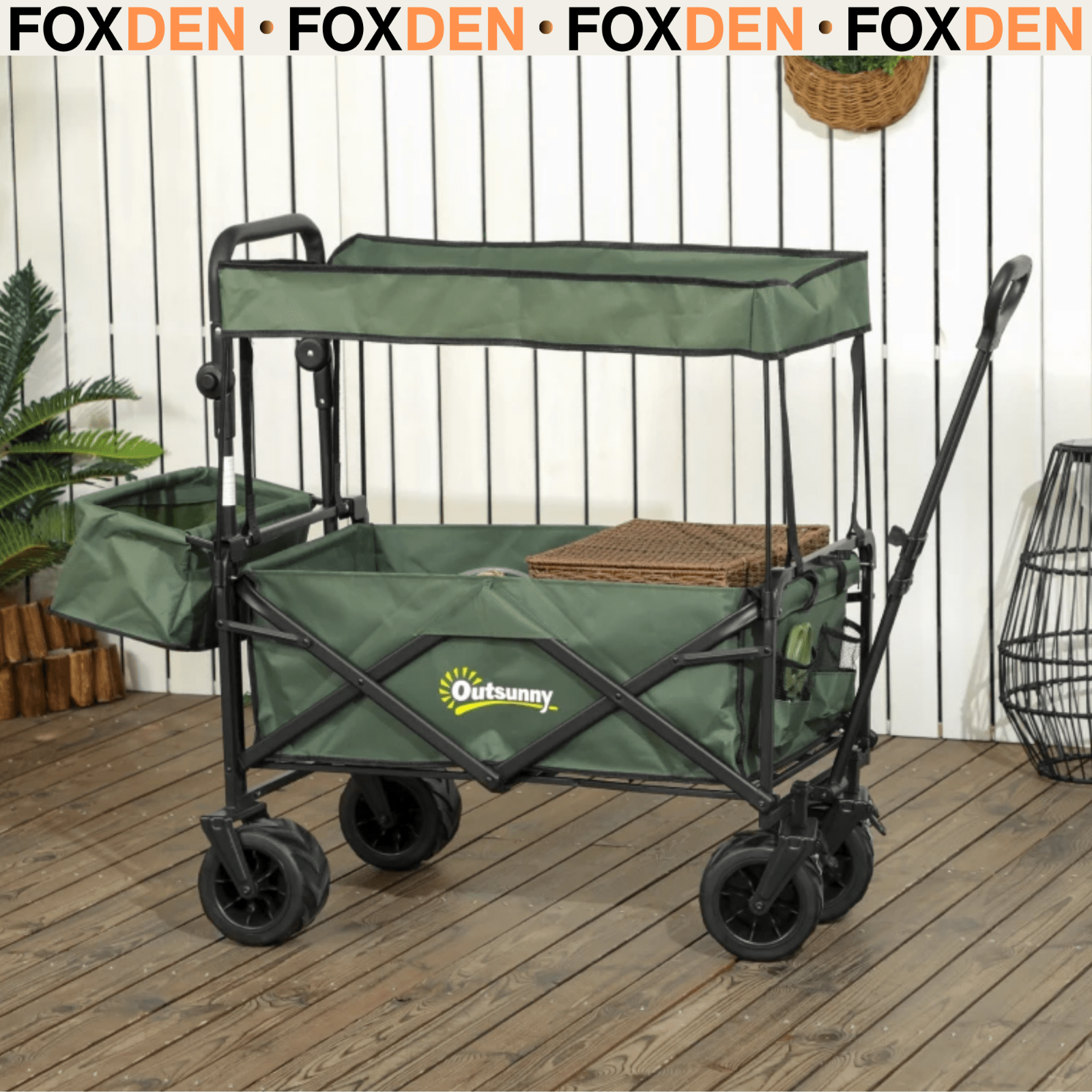 Heavy Duty Garden Trolley Cart Foldable Camping Outdoor Wagon 120L Wheelbarrow - Home and Garden Furniture Shop - rustic - furniture