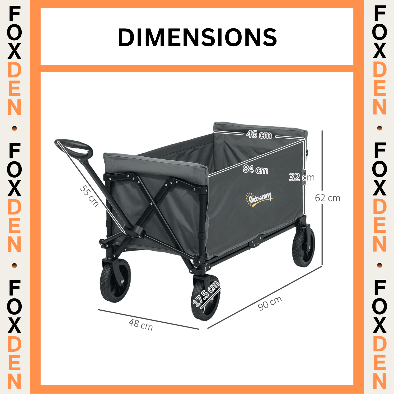 Heavy Duty Garden Trolley Cart Foldable Camping Outdoor Wagon 120L Wheelbarrow - Home and Garden Furniture Shop - rustic - furniture