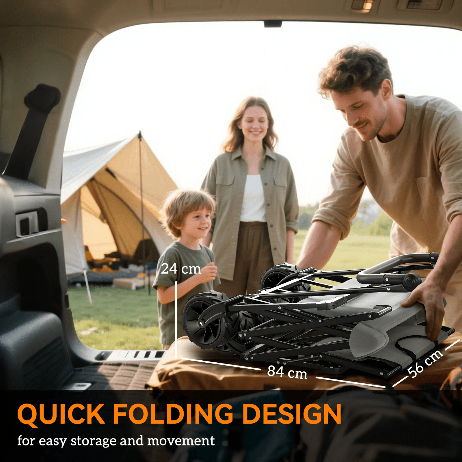 Heavy Duty Garden Trolley Cart Foldable Camping Outdoor Wagon 120L Wheelbarrow - Home and Garden Furniture Shop - rustic - furniture