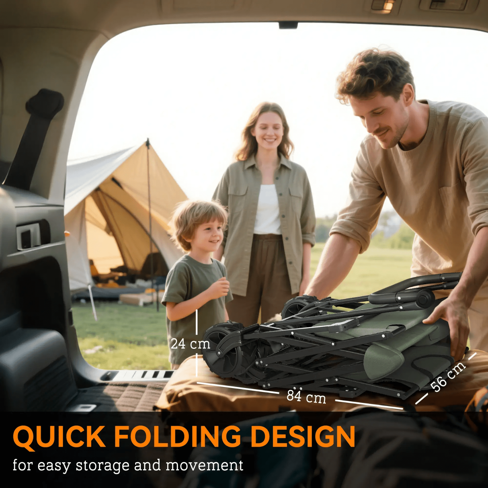 Heavy Duty Garden Trolley Cart Foldable Camping Outdoor Wagon 120L Wheelbarrow - Home and Garden Furniture Shop - rustic - furniture