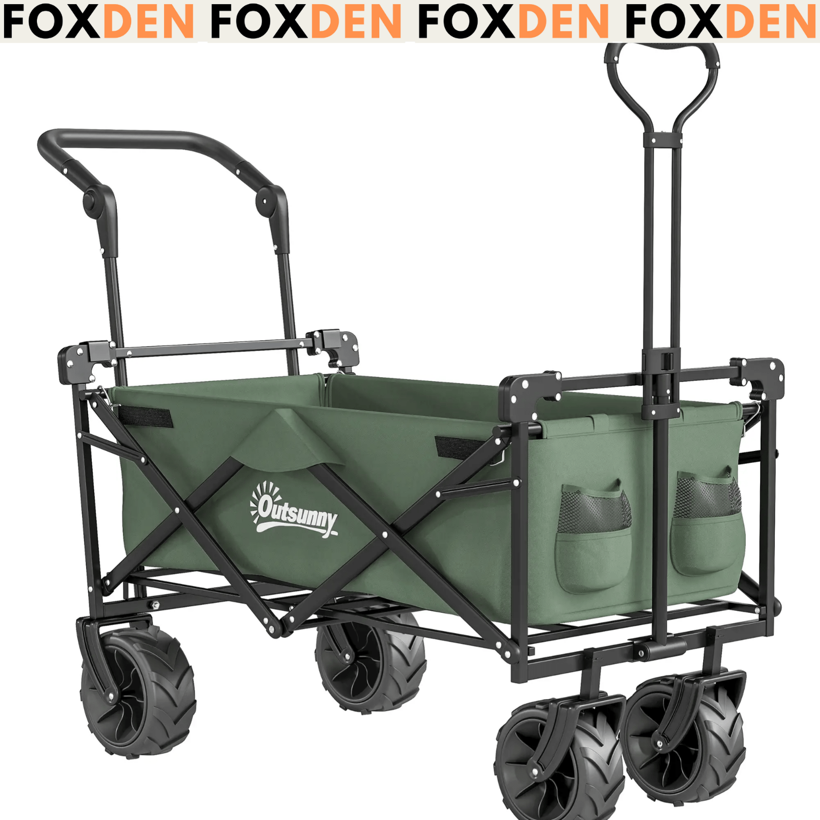 Heavy Duty Garden Trolley Cart Foldable Camping Outdoor Wagon 120L Wheelbarrow - Home and Garden Furniture Shop - rustic - furniture