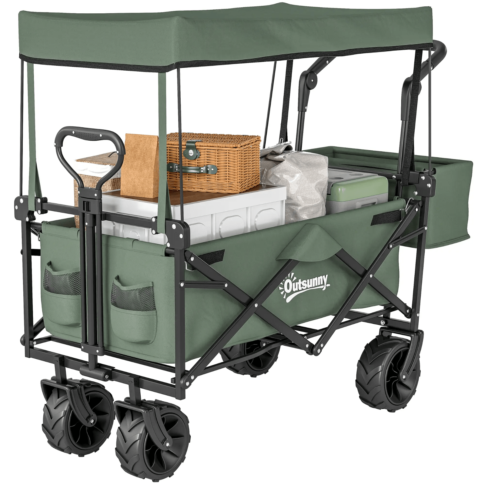 Heavy Duty Garden Trolley Cart Foldable Camping Outdoor Wagon 120L Wheelbarrow - Home and Garden Furniture Shop - rustic - furniture