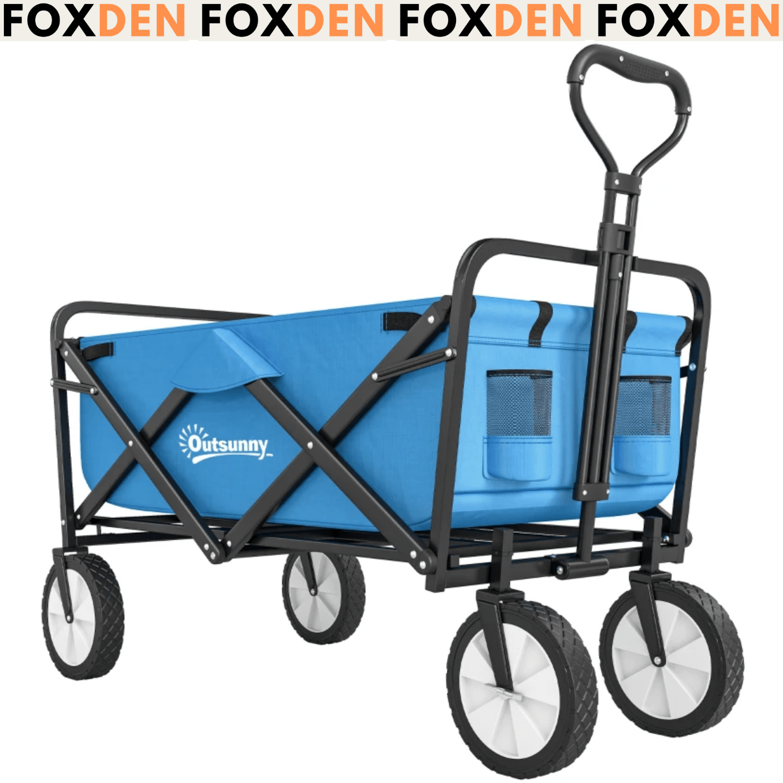 Heavy Duty Garden Trolley Cart Foldable Camping Outdoor Wagon 90L Wheelbarrow - Home and Garden Furniture Shop - rustic - furniture