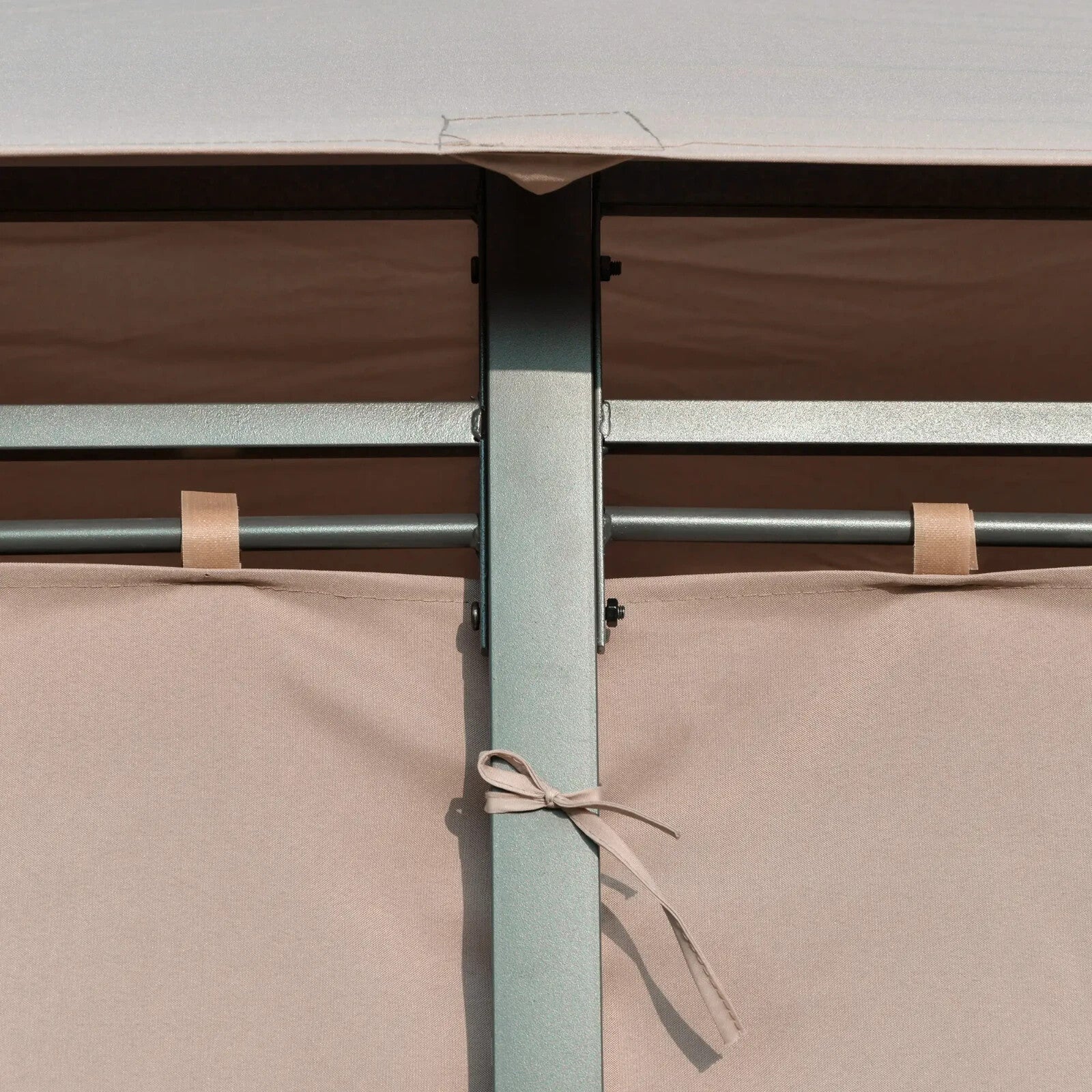 Heavy Duty Gazebo Garden Pavilion Double Canopy Roof Outdoor LED Solar Light 4m - Home and Garden Furniture Shop - rustic - furniture