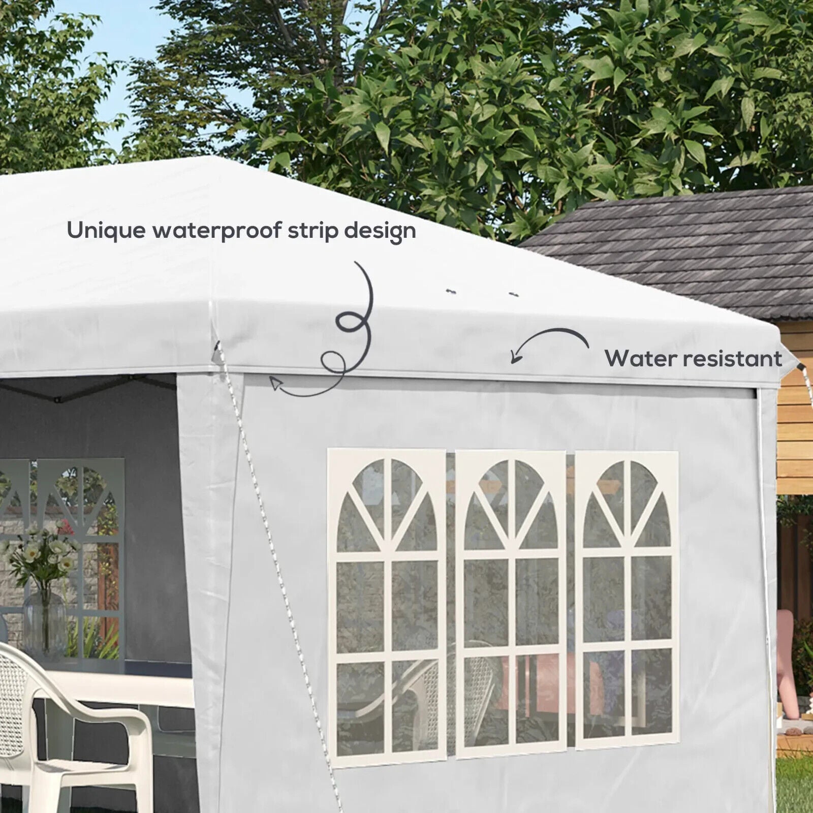 Heavy Duty Gazebo Marquee Party Tent with Walls 3 x 6m Wedding Pavilion White - Home and Garden Furniture Shop - #rustic - furniture#
