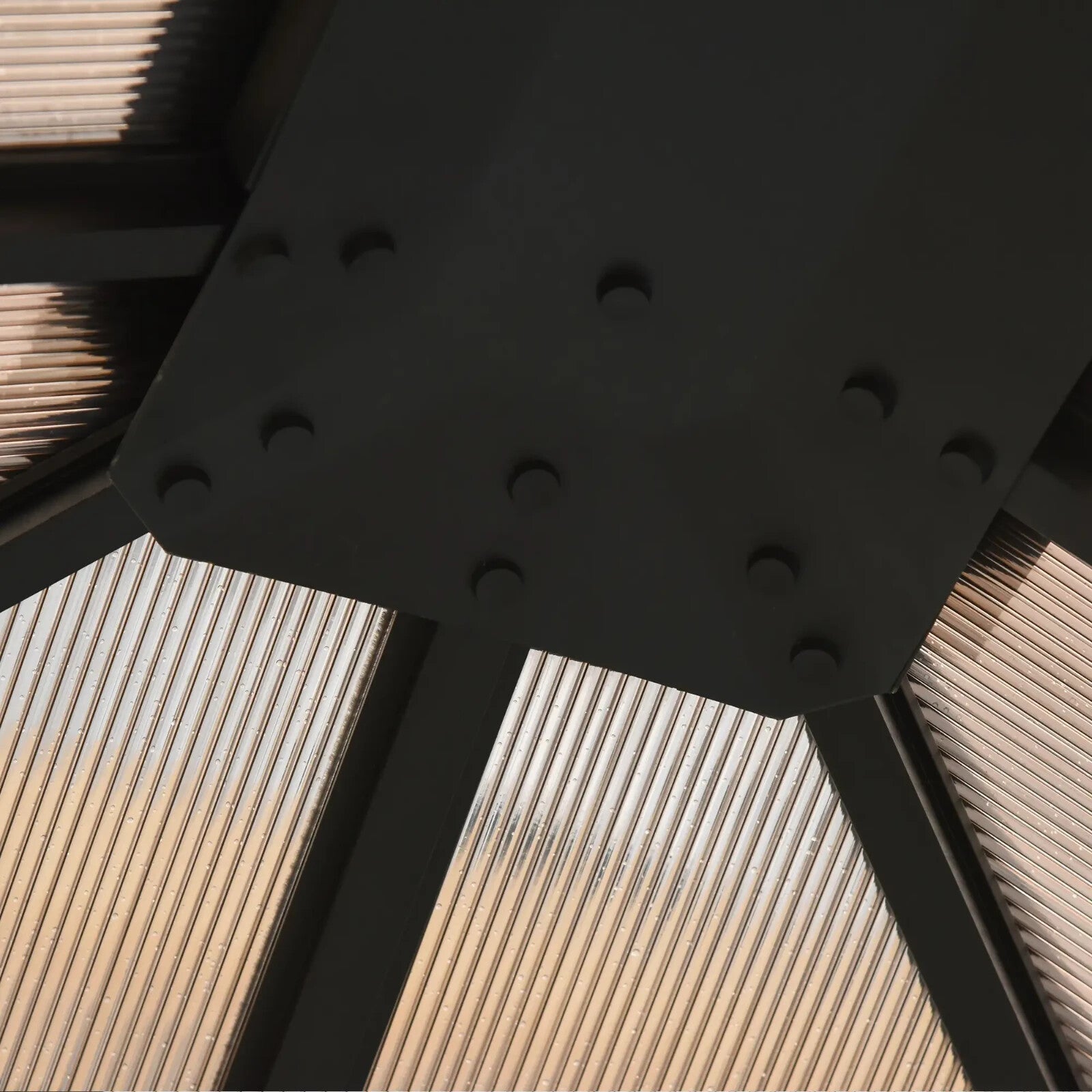 Heavy Duty Gazebo Metal 4x3m Outdoor Garden Shelter Hard Top Roof Patio Canopy - Home and Garden Furniture Shop - rustic - furniture