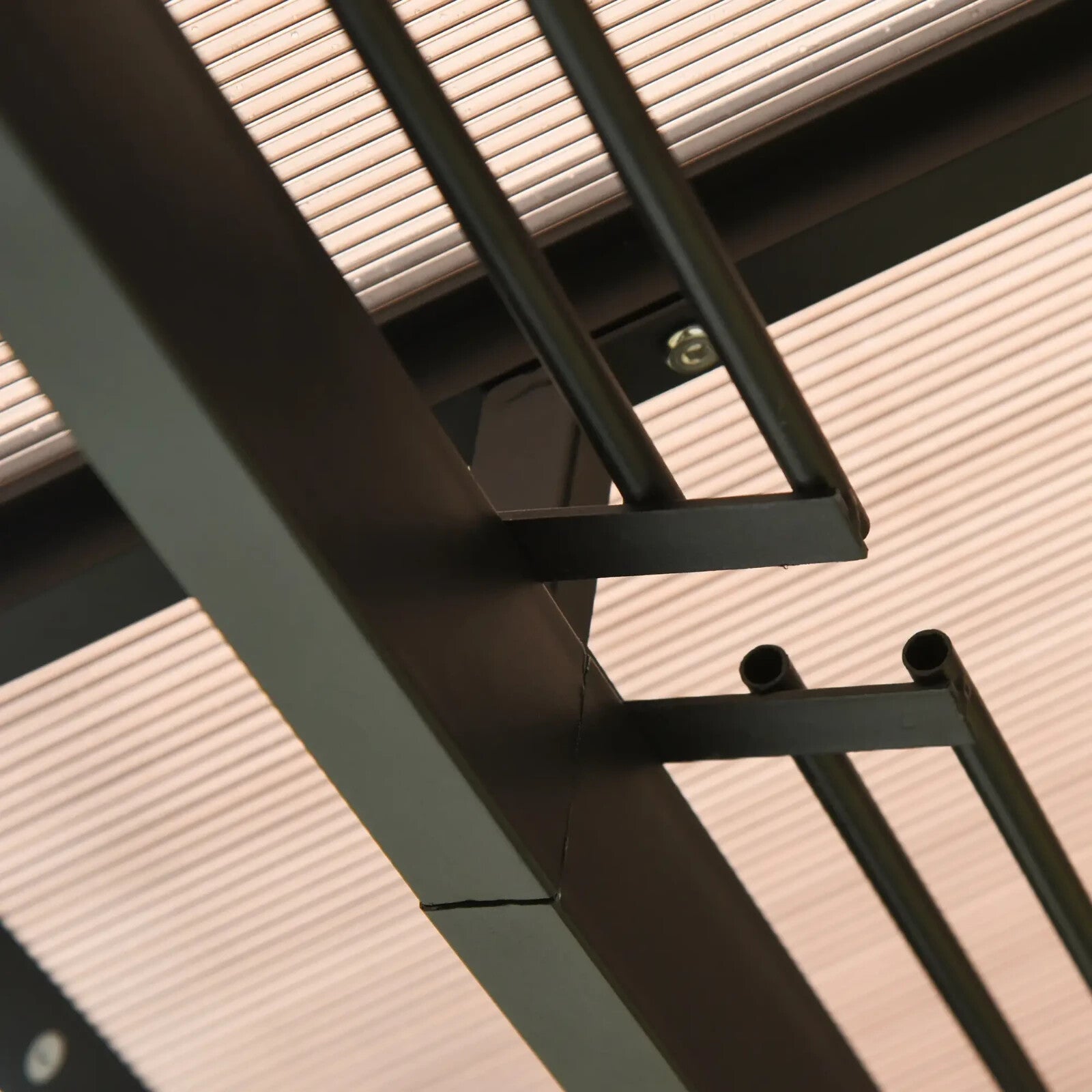 Heavy Duty Gazebo Metal 4x3m Outdoor Garden Shelter Hard Top Roof Patio Canopy - Home and Garden Furniture Shop - rustic - furniture