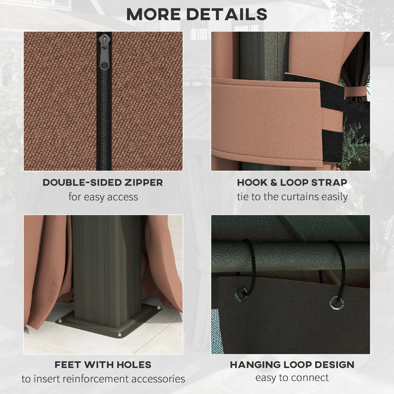 Heavy Duty Gazebo with Sides 3 x 3.7m Metal Hardtop Gazebo Canopy 2 Tier Roof - Home and Garden Furniture Shop - rustic - furniture