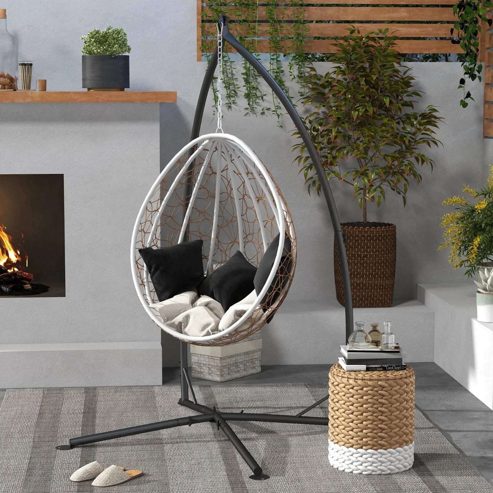 Heavy Duty Hammock Chair Stand Hanging Metal Frame with Chain for Garden Hammock - Home and Garden Furniture Shop - rustic - furniture