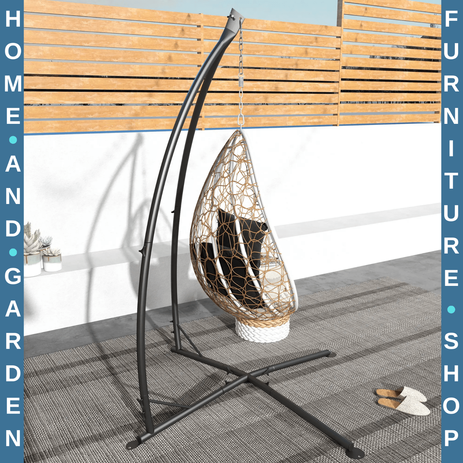 Heavy Duty Hammock Chair Stand Hanging Metal Frame with Chain for Garden Hammock - Home and Garden Furniture Shop - rustic - furniture