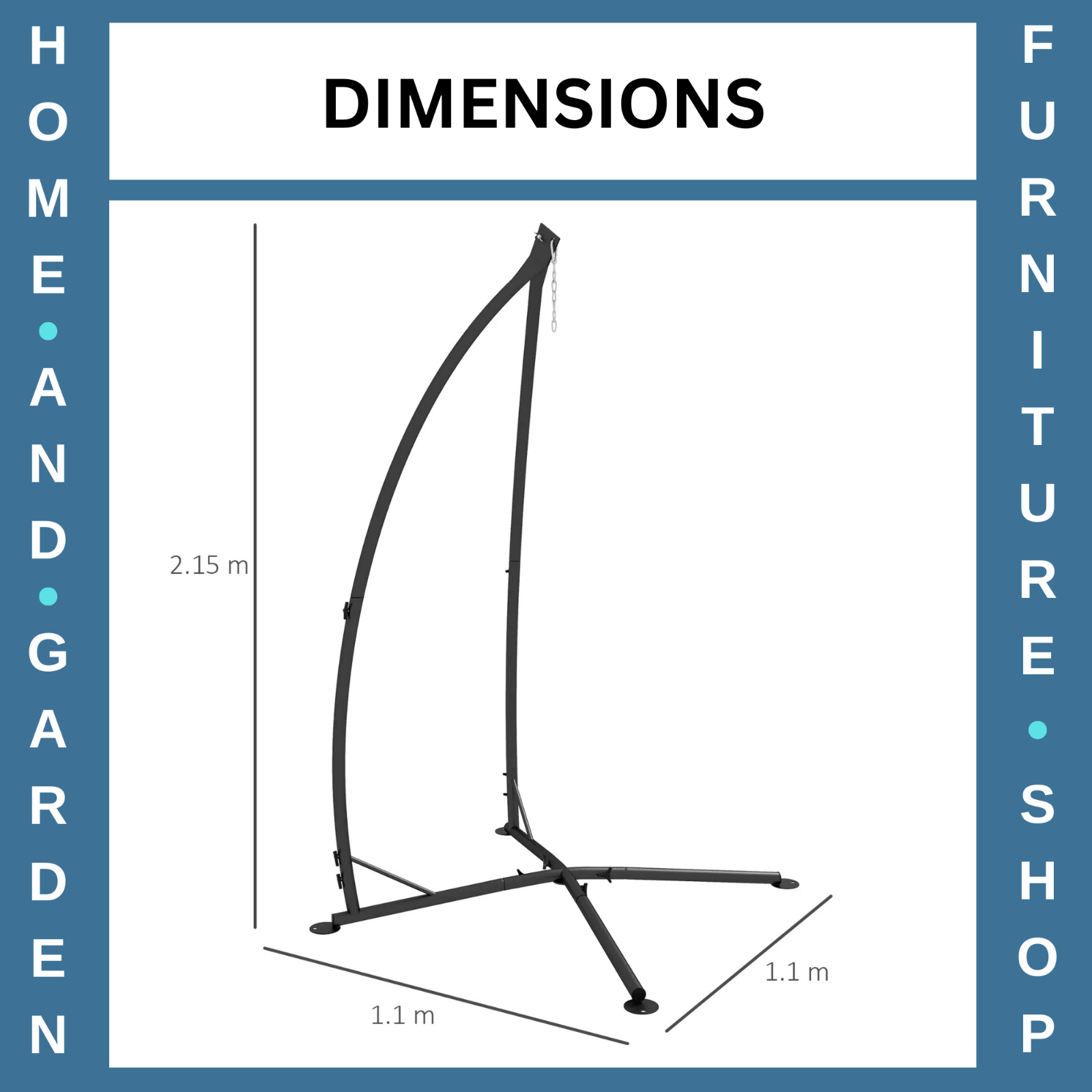 Heavy Duty Hammock Chair Stand Hanging Metal Frame with Chain for Garden Hammock - Home and Garden Furniture Shop - rustic - furniture