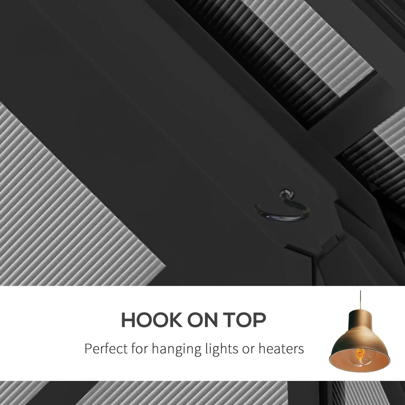 Heavy Duty Metal Gazebo Polycarbonate Hardtop Roof Canopy Side Curtains 3 x 3.6m - Home and Garden Furniture Shop - rustic - furniture