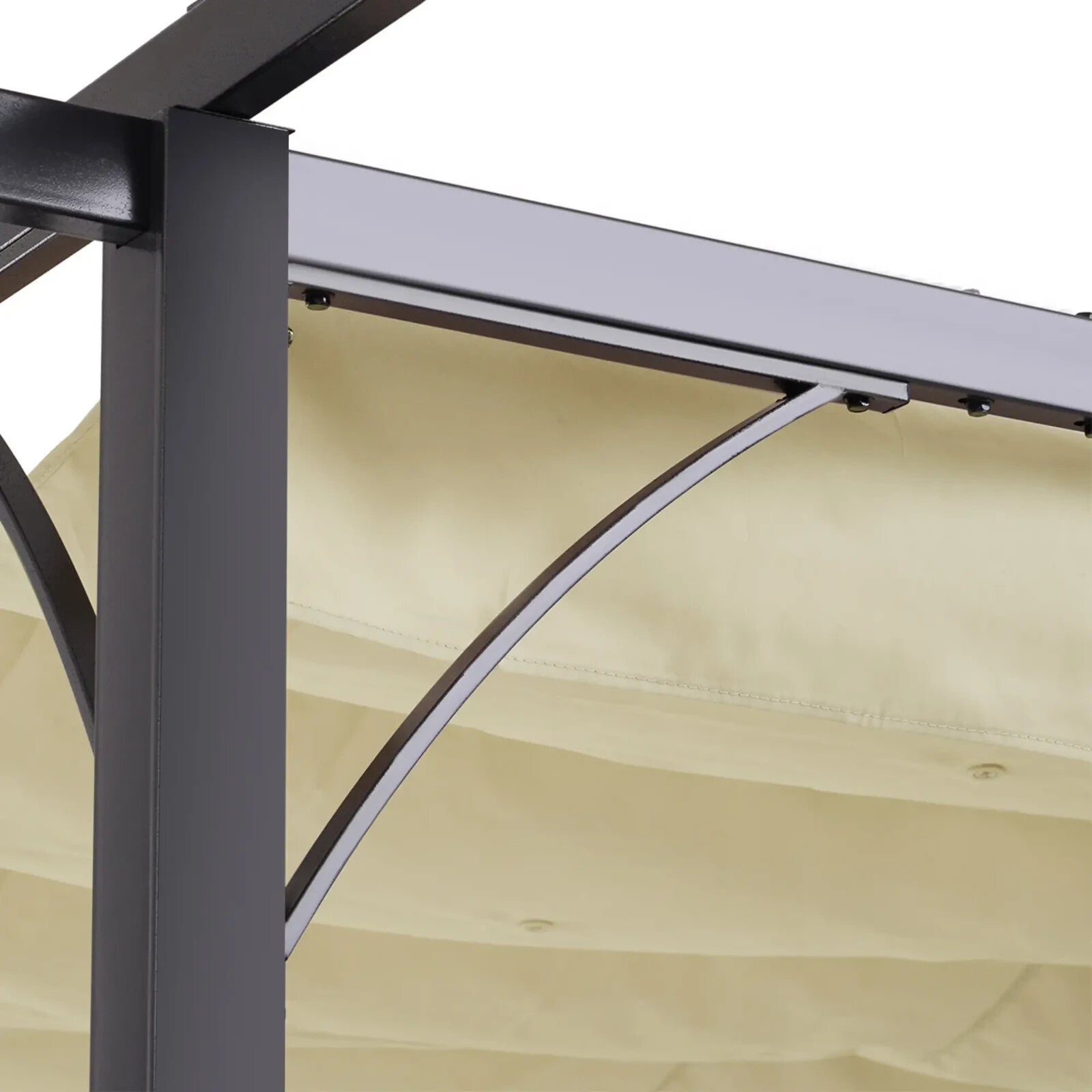 Heavy Duty Metal Pergola Gazebo 3m Retractable Canopy Roof Outdoor Garden Shade - Home and Garden Furniture Shop - rustic - furniture