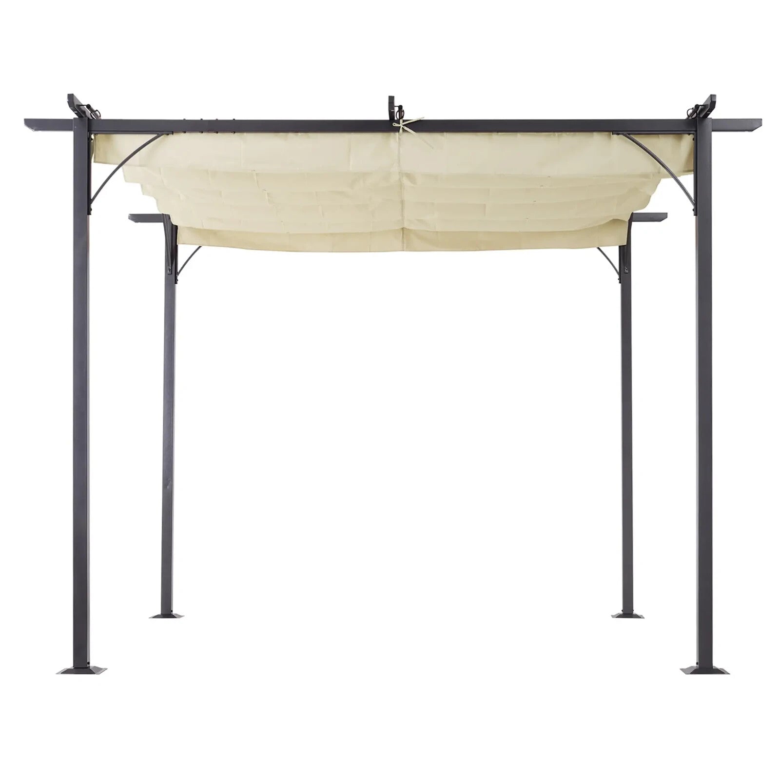 Heavy Duty Metal Pergola Gazebo 3m Retractable Canopy Roof Outdoor Garden Shade - Home and Garden Furniture Shop - rustic - furniture