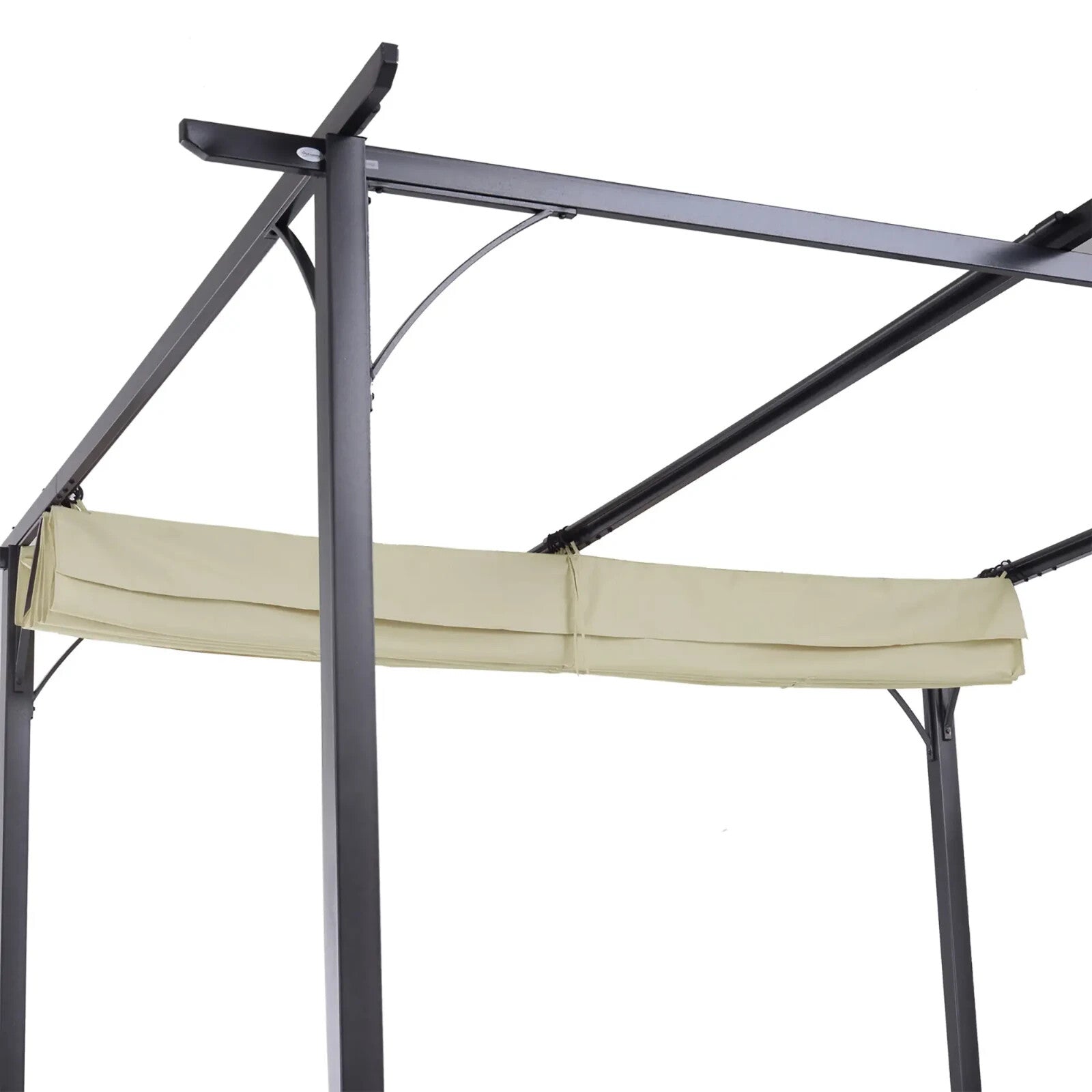 Heavy Duty Metal Pergola Gazebo 3m Retractable Canopy Roof Outdoor Garden Shade - Home and Garden Furniture Shop - rustic - furniture