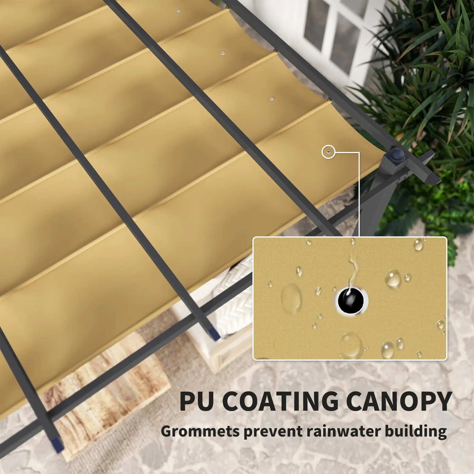 Heavy Duty Metal Pergola Retractable Roof 3m Garden Gazebo Patio Shelter Shade - Home and Garden Furniture Shop - rustic - furniture