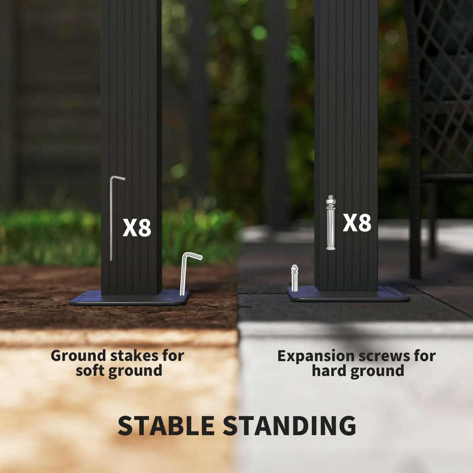 Heavy Duty Metal Pergola Retractable Roof 3m Garden Gazebo Patio Shelter Shade - Home and Garden Furniture Shop - rustic - furniture