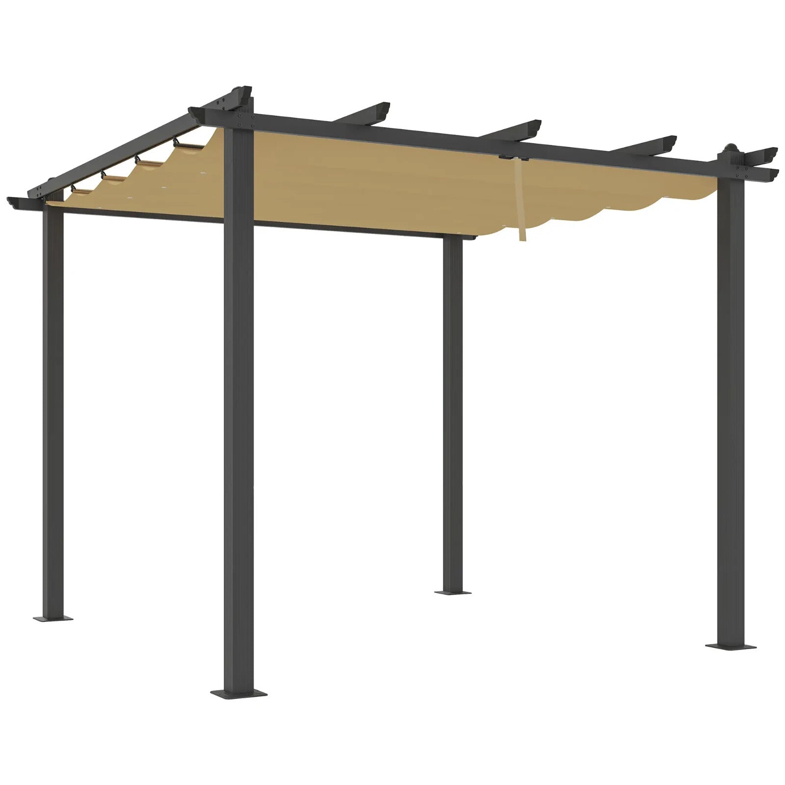 Heavy Duty Metal Pergola Retractable Roof 3m Garden Gazebo Patio Shelter Shade - Home and Garden Furniture Shop - rustic - furniture