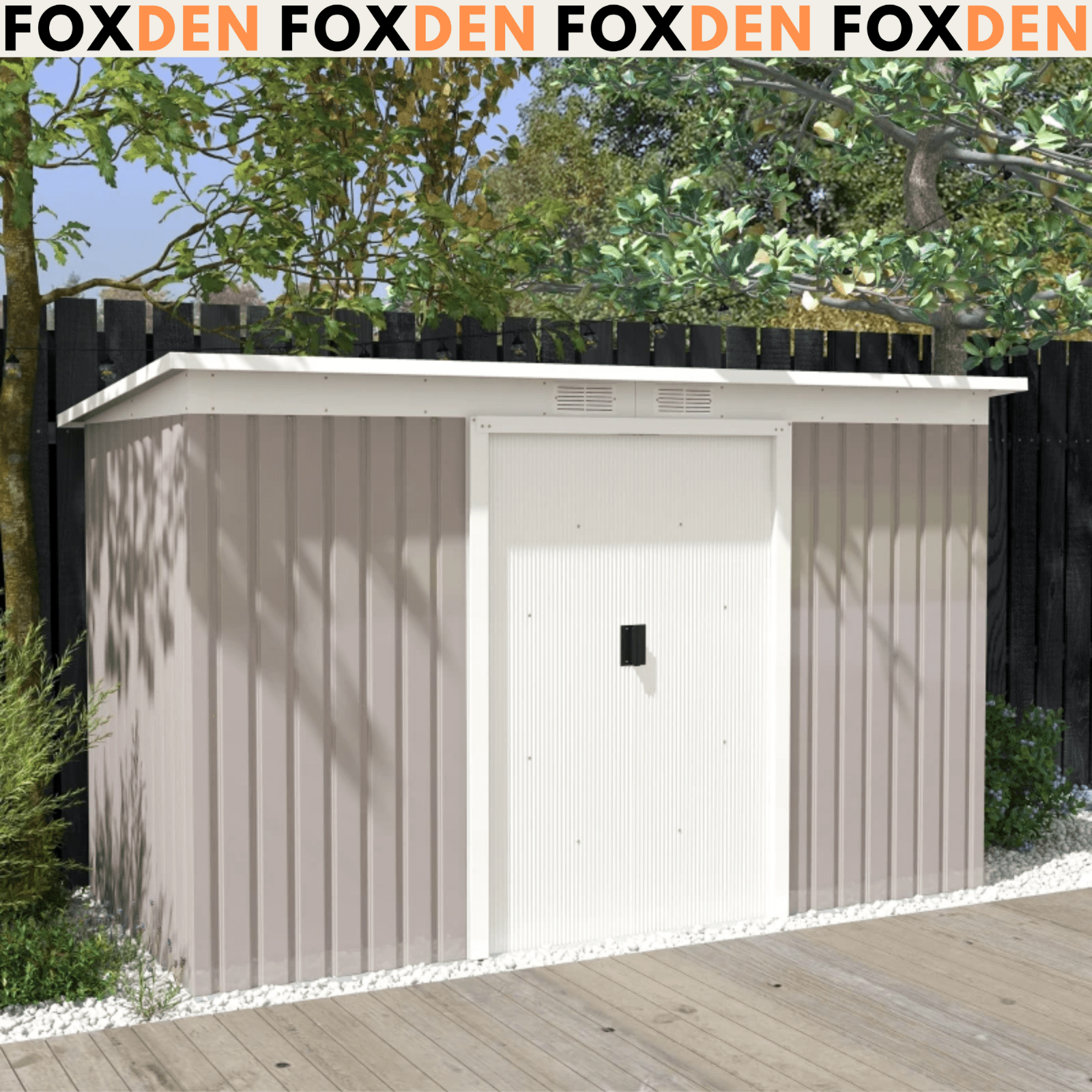 Heavy Duty Outdoor Metal Shed 9 x 4FT Steel Frame Garden Storage 2 Door Set Grey - Home and Garden Furniture Shop - #rustic - furniture#