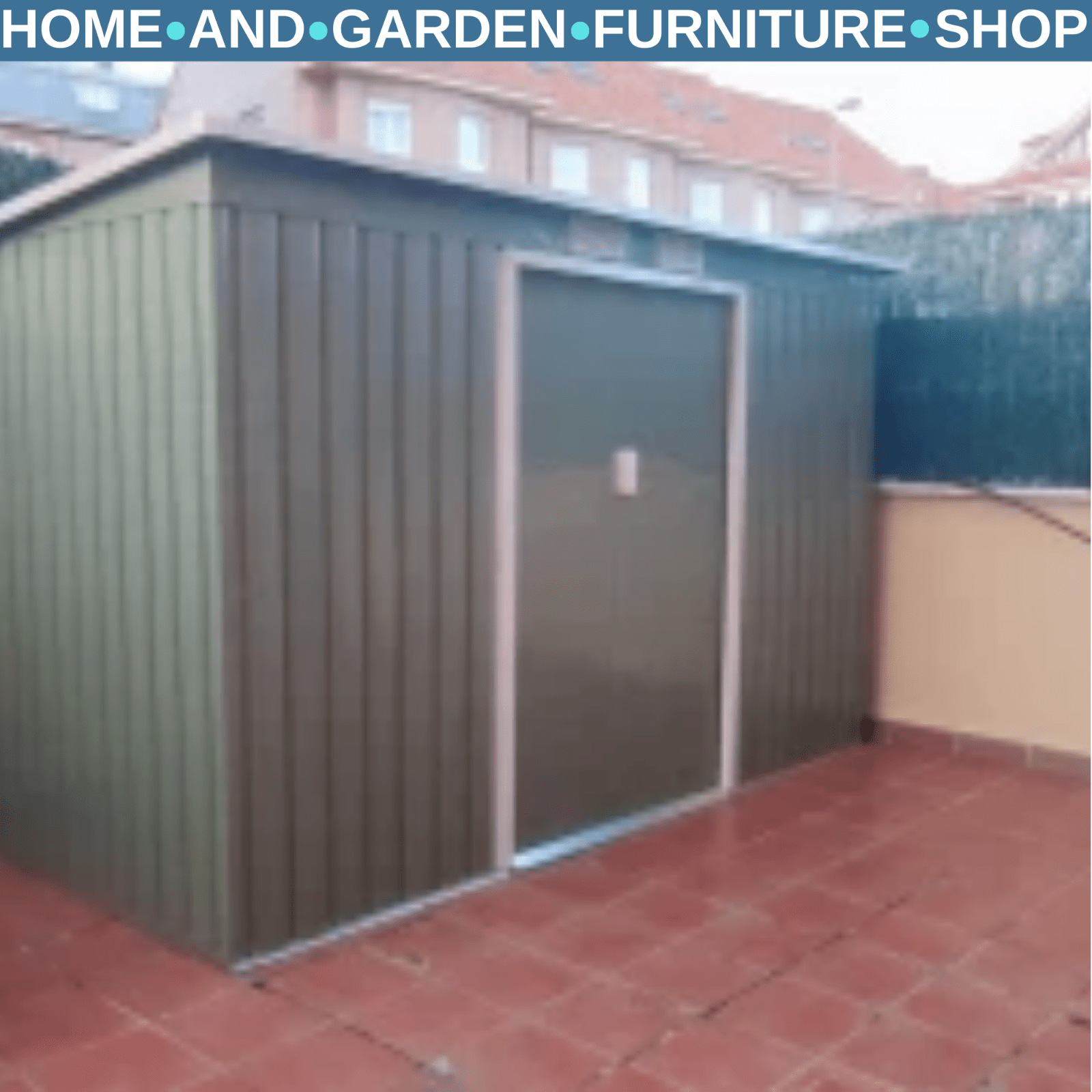 Heavy Duty Outdoor Metal Shed 9 x 4FT Steel Frame Garden Storage Shed 2 Door Set - Home and Garden Furniture Shop - rustic - furniture