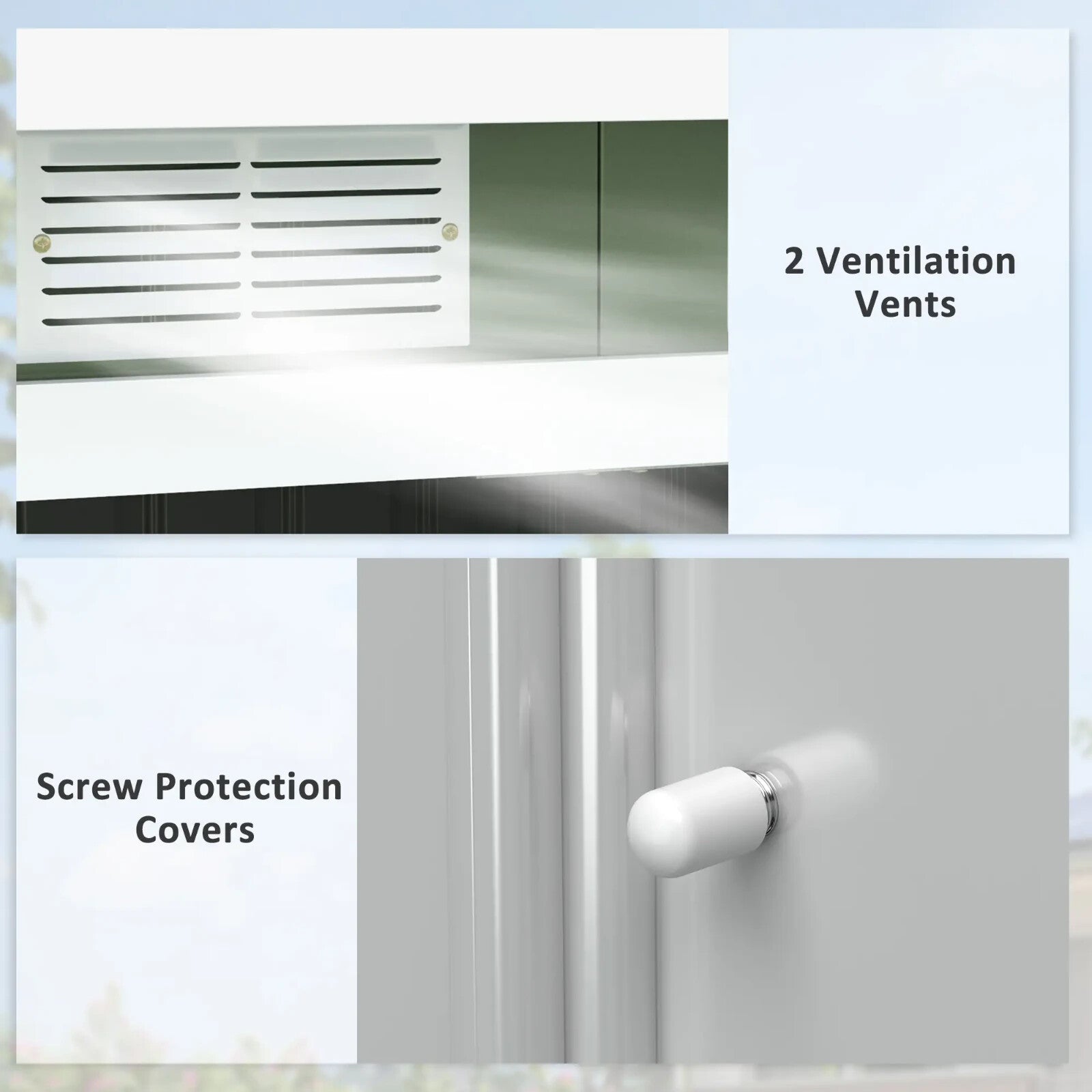 Heavy Duty Outdoor Metal Shed 9 x 4FT Steel Frame Garden Storage Shed 2 Door Set - Home and Garden Furniture Shop - rustic - furniture