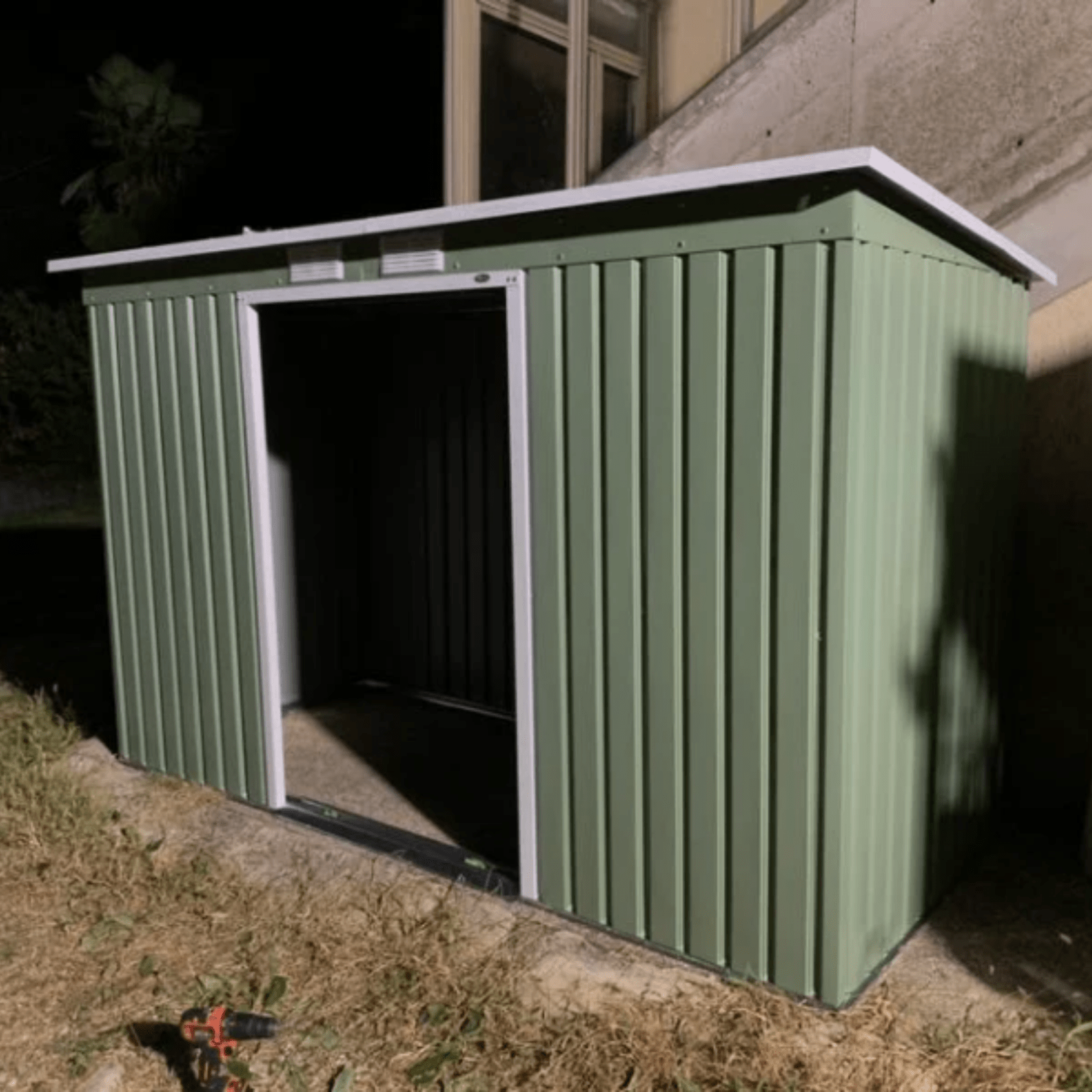 Heavy Duty Outdoor Metal Shed 9 x 4FT Steel Frame Garden Storage Shed 2 Door Set - Home and Garden Furniture Shop - #rustic - furniture#