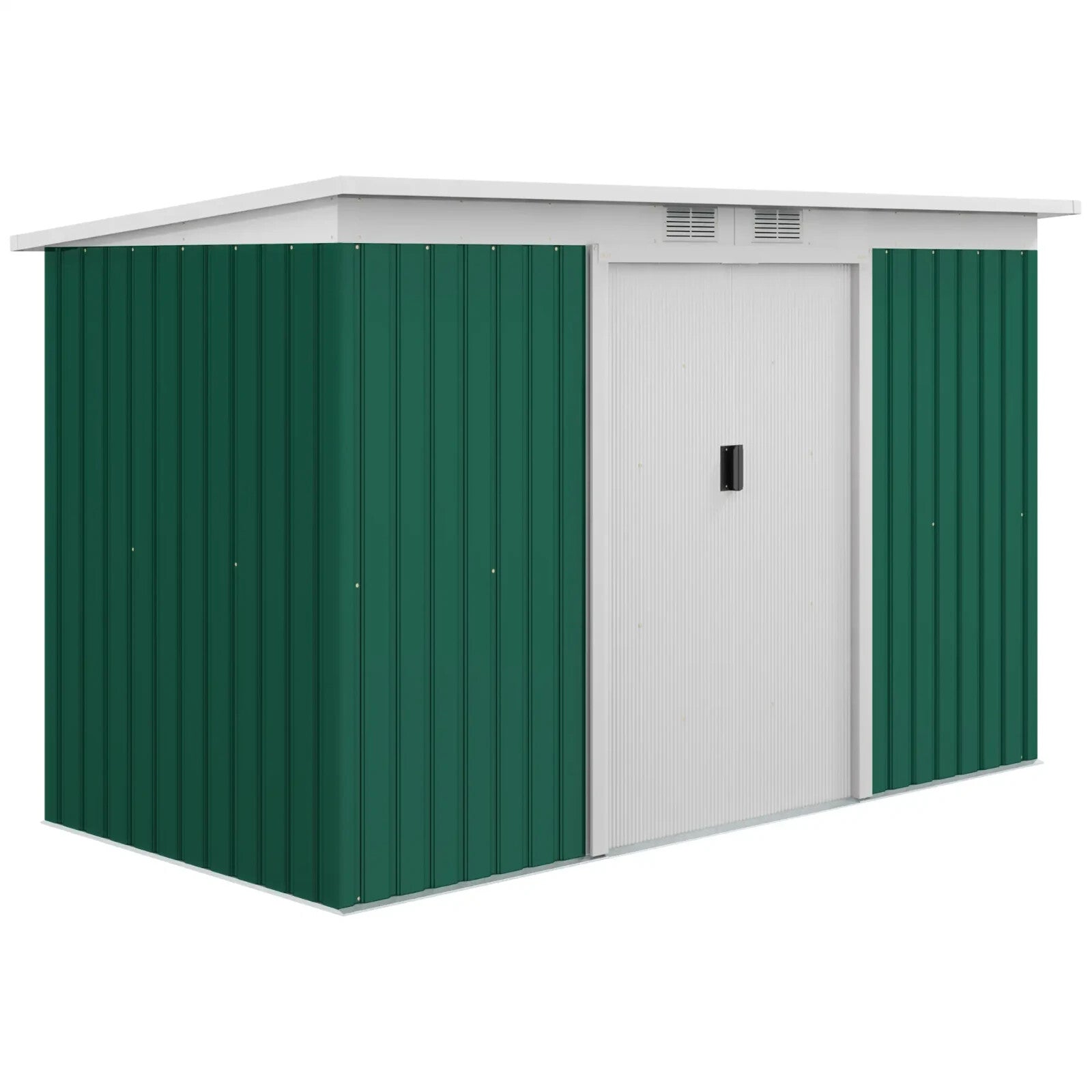 Heavy Duty Outdoor Metal Shed 9 x 4FT Steel Frame Garden Storage Shed 2 Door Set - Home and Garden Furniture Shop - rustic - furniture