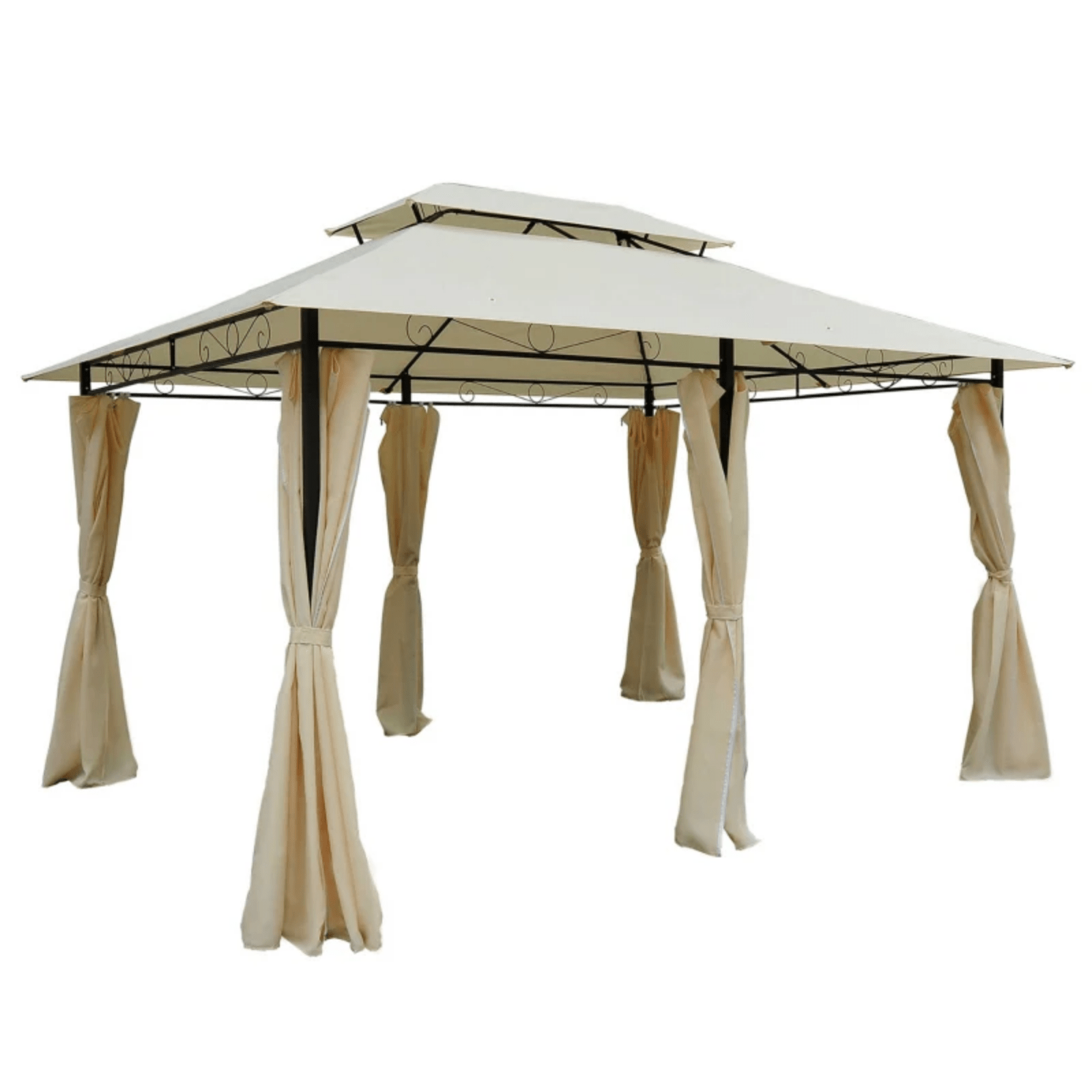 Heavy Duty Outdoor Steel Frame Gazebo Sides Curtains 2 Tier Garden Tent 4m x 3m - Home and Garden Furniture Shop - #rustic - furniture#