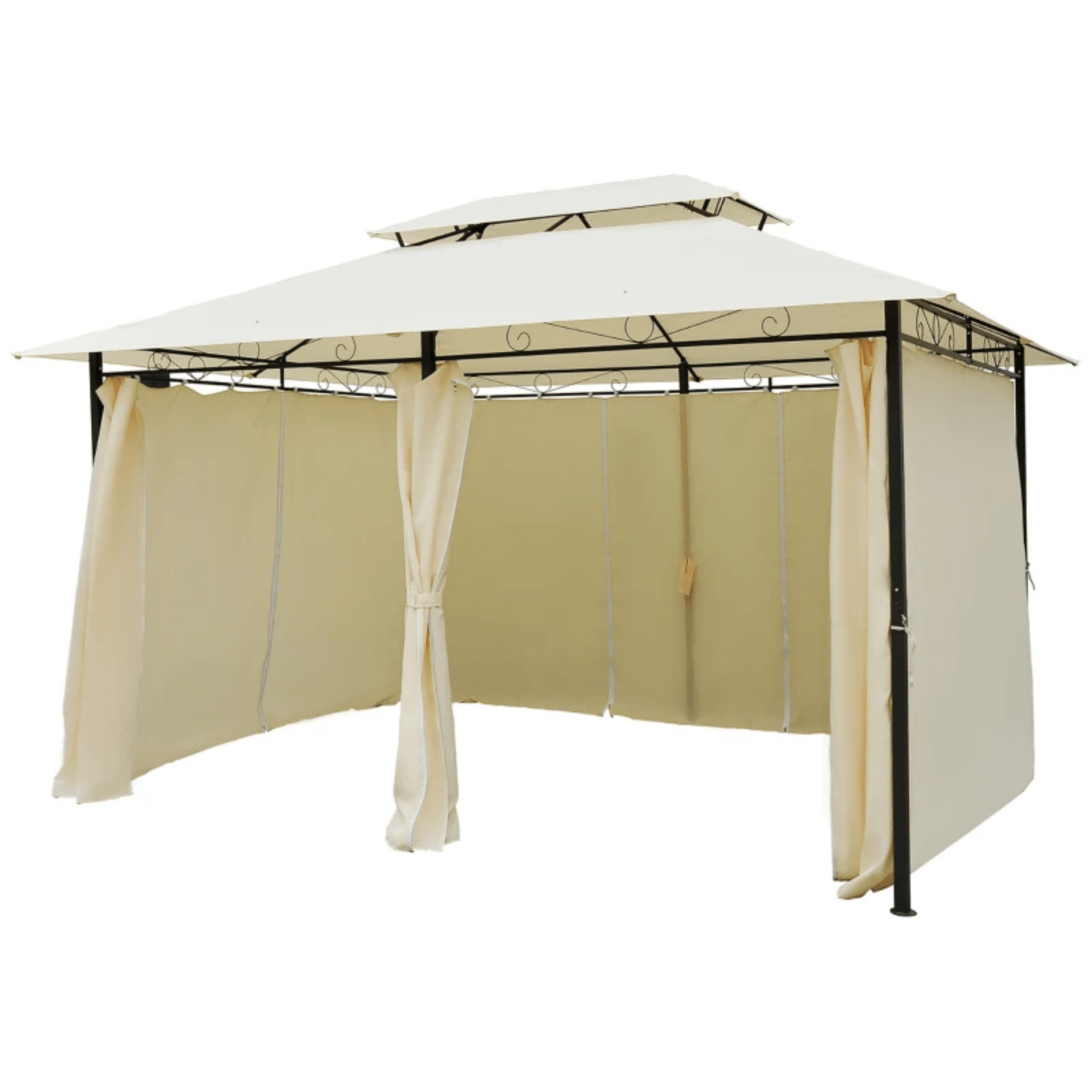 Heavy Duty Outdoor Steel Frame Gazebo Sides Curtains 2 Tier Garden Tent 4m x 3m - Home and Garden Furniture Shop - #rustic - furniture#