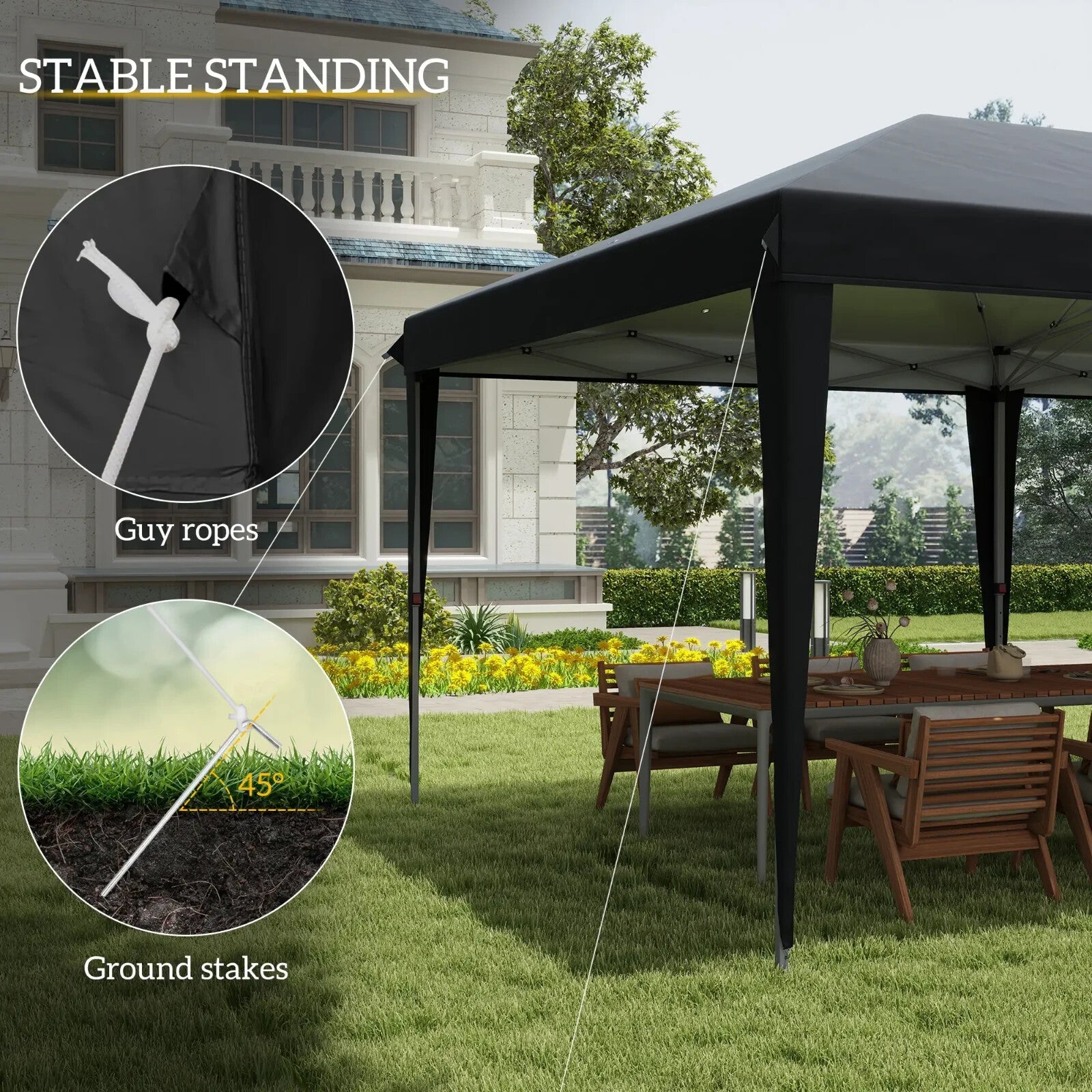 Heavy Duty Pop Up Gazebo Marquee 3 x 6m Patio Party Tent Event Heavy Duty Canopy - Home and Garden Furniture Shop - rustic - furniture