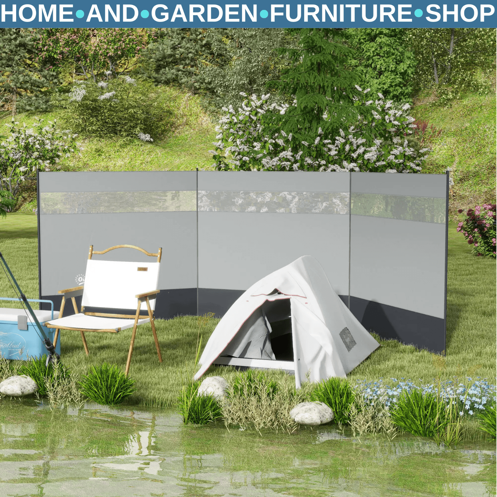 Heavy Duty Portable Camping Windbreaks Wind Blocker Window Privacy Wall Screen - Home and Garden Furniture Shop - rustic - furniture