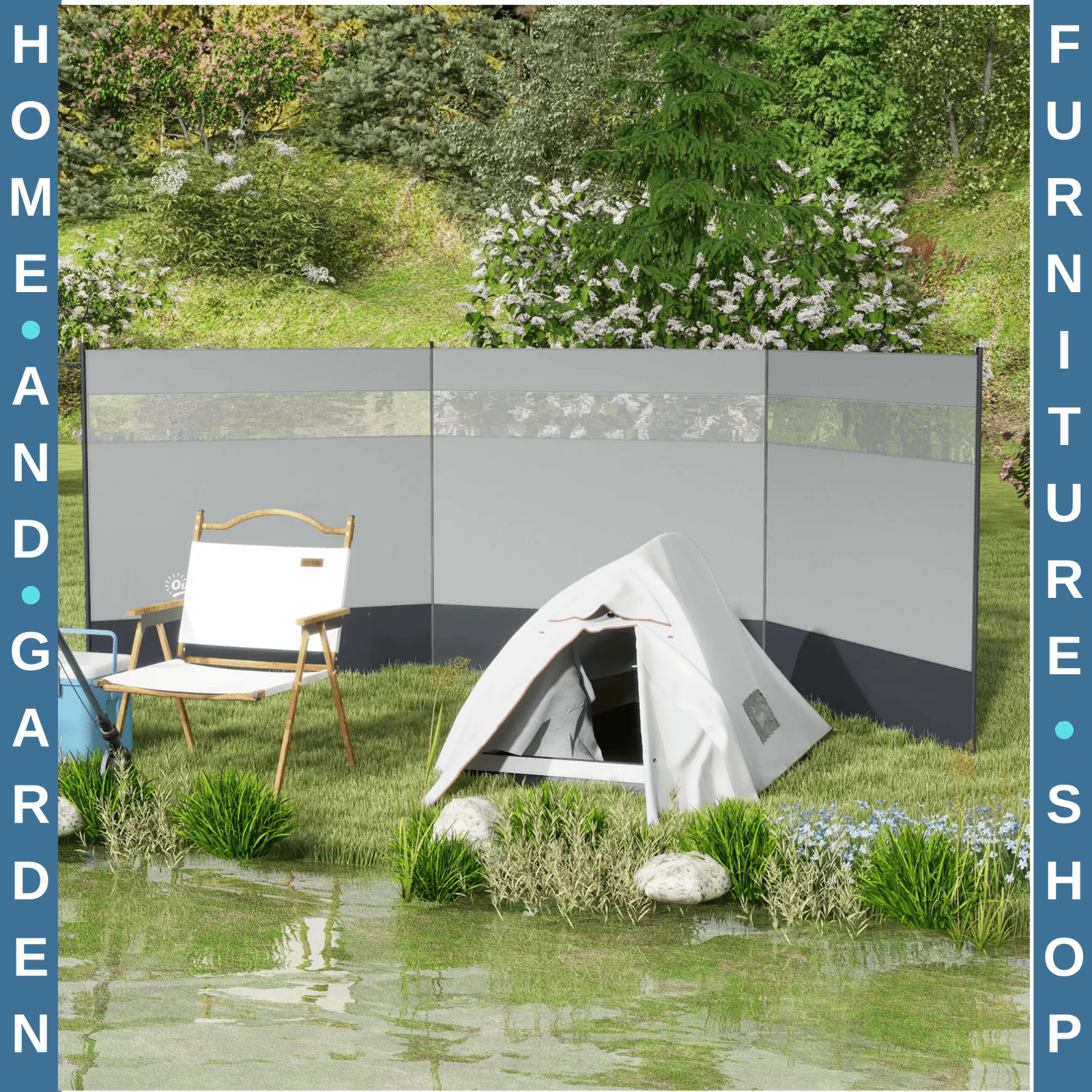 Heavy Duty Portable Camping Windbreaks Wind Blocker Window Privacy Wall Screen - Home and Garden Furniture Shop - rustic - furniture